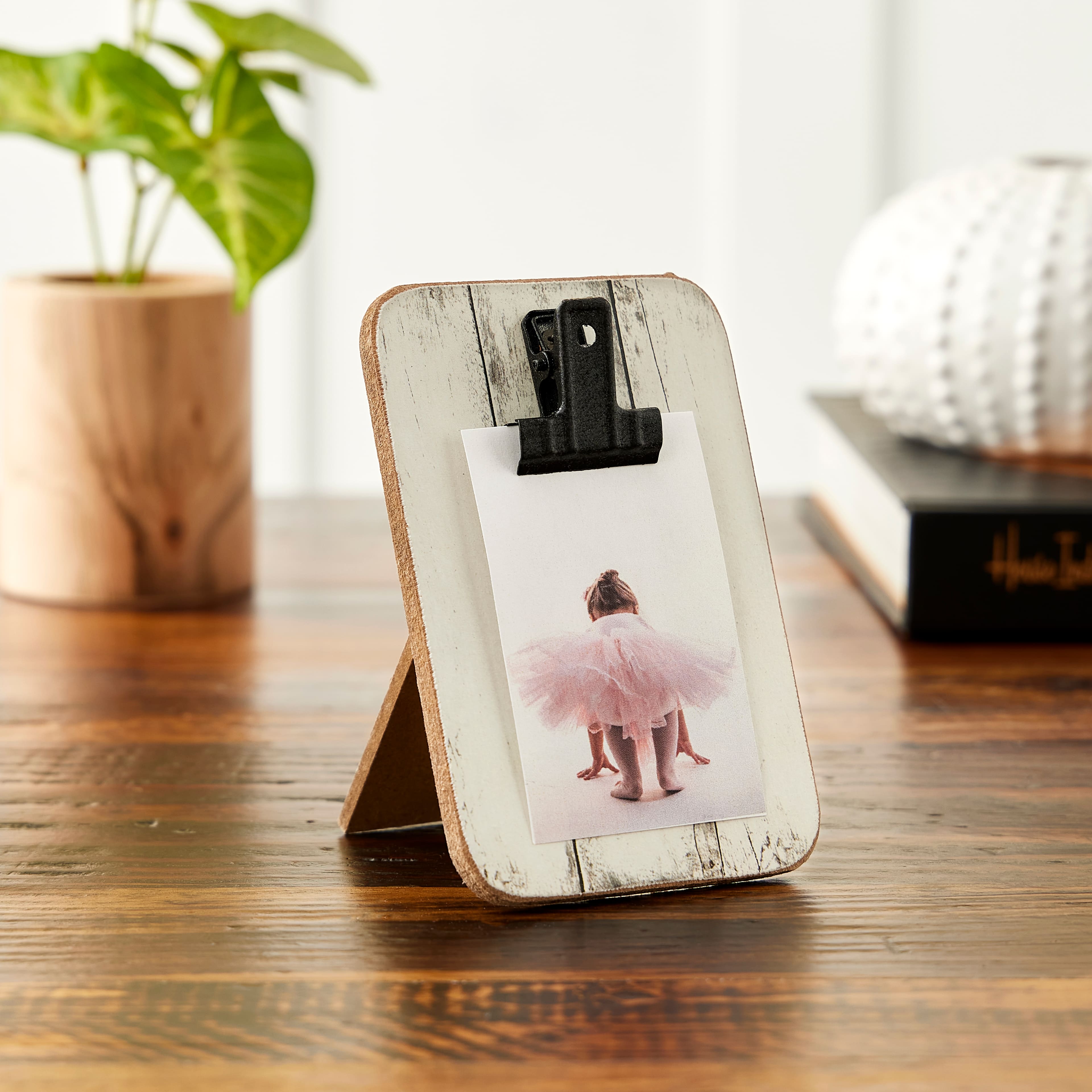 White Distressed Mini Clip Frame by Studio Décor®