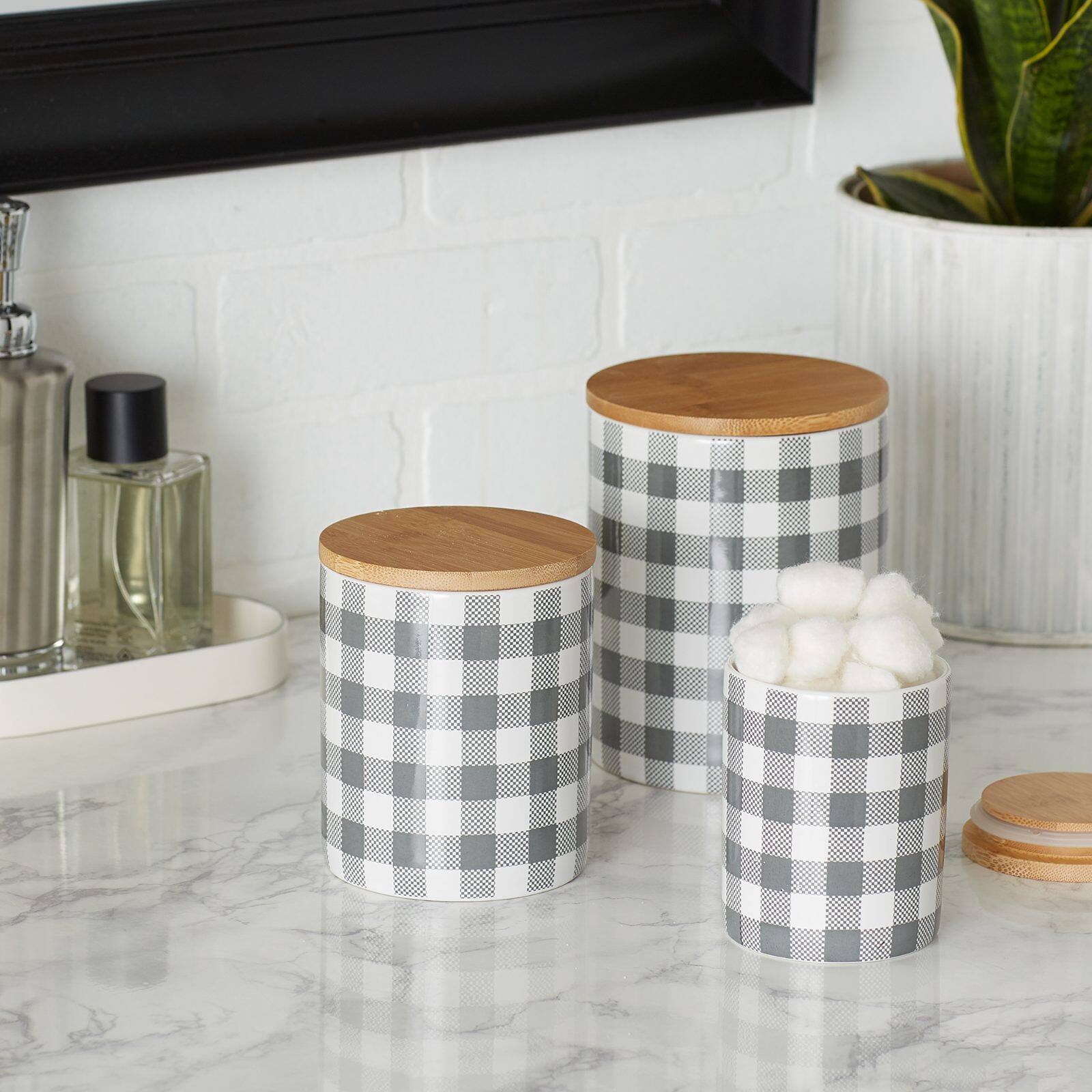 DII&#xAE; Buffalo Check Ceramic Canister Set