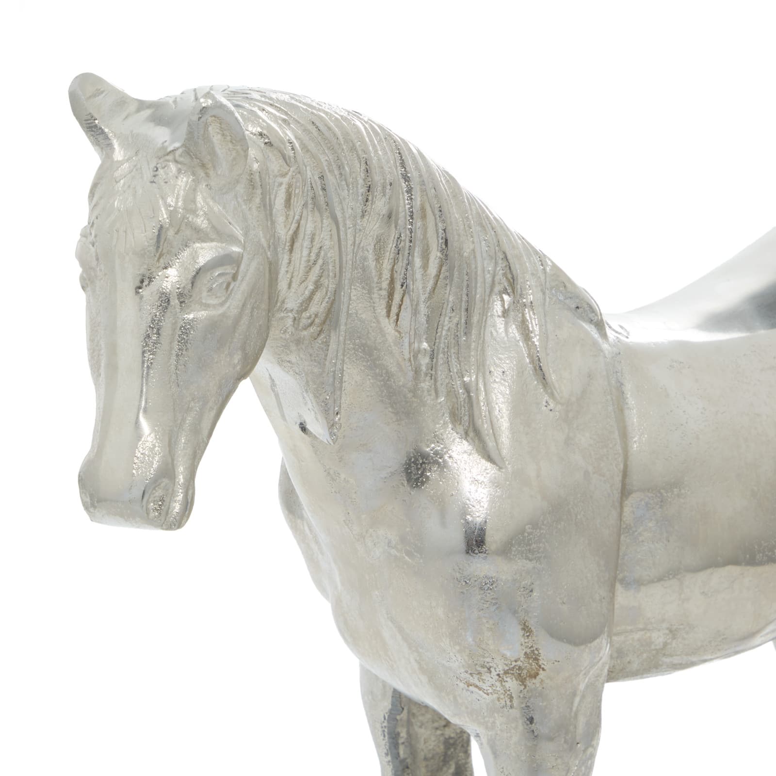 Silver Glam Aluminum Sculpture, Horse 17" x 23" x 6"