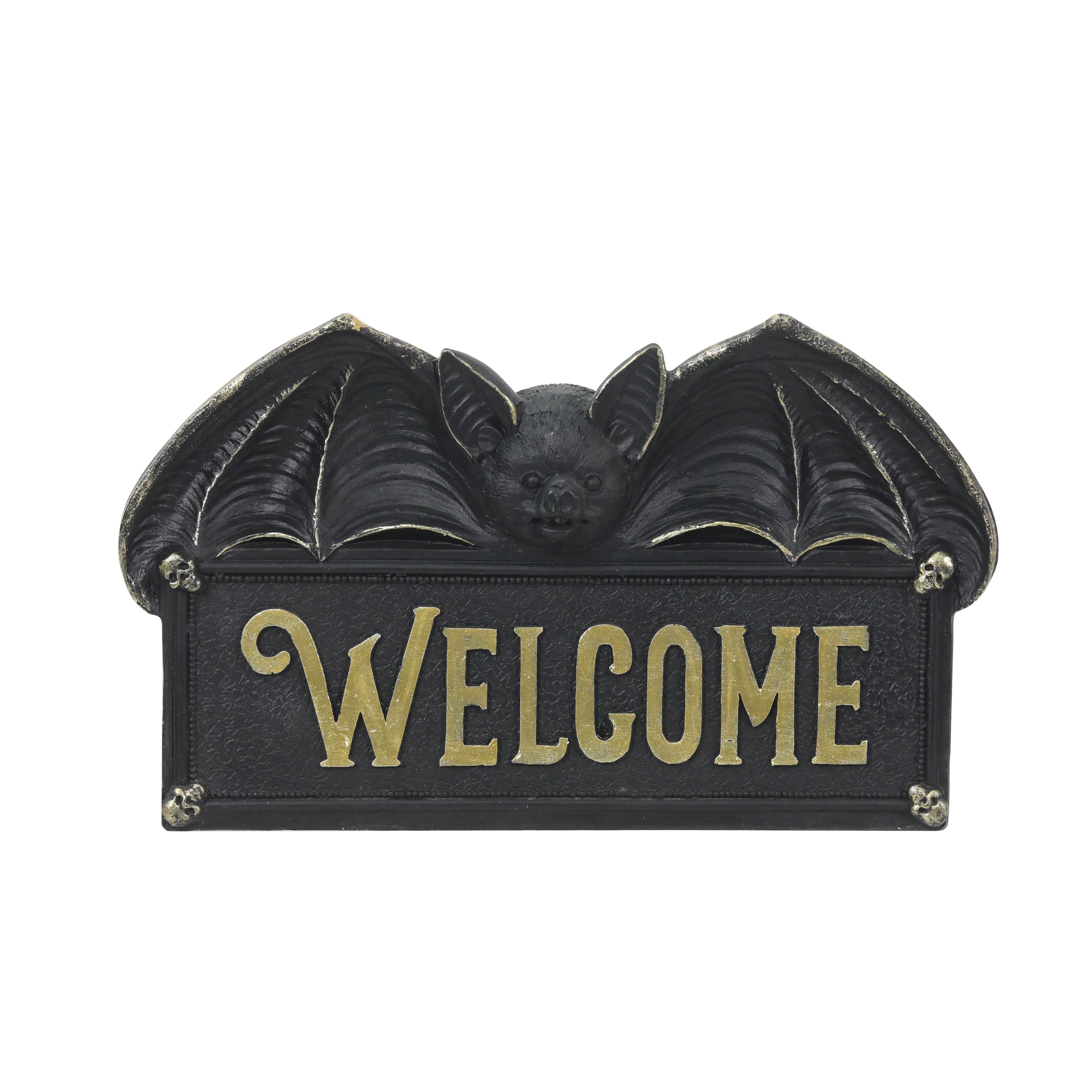 8.6&#x22; Black Bat Welcome Sign by Ashland&#xAE;