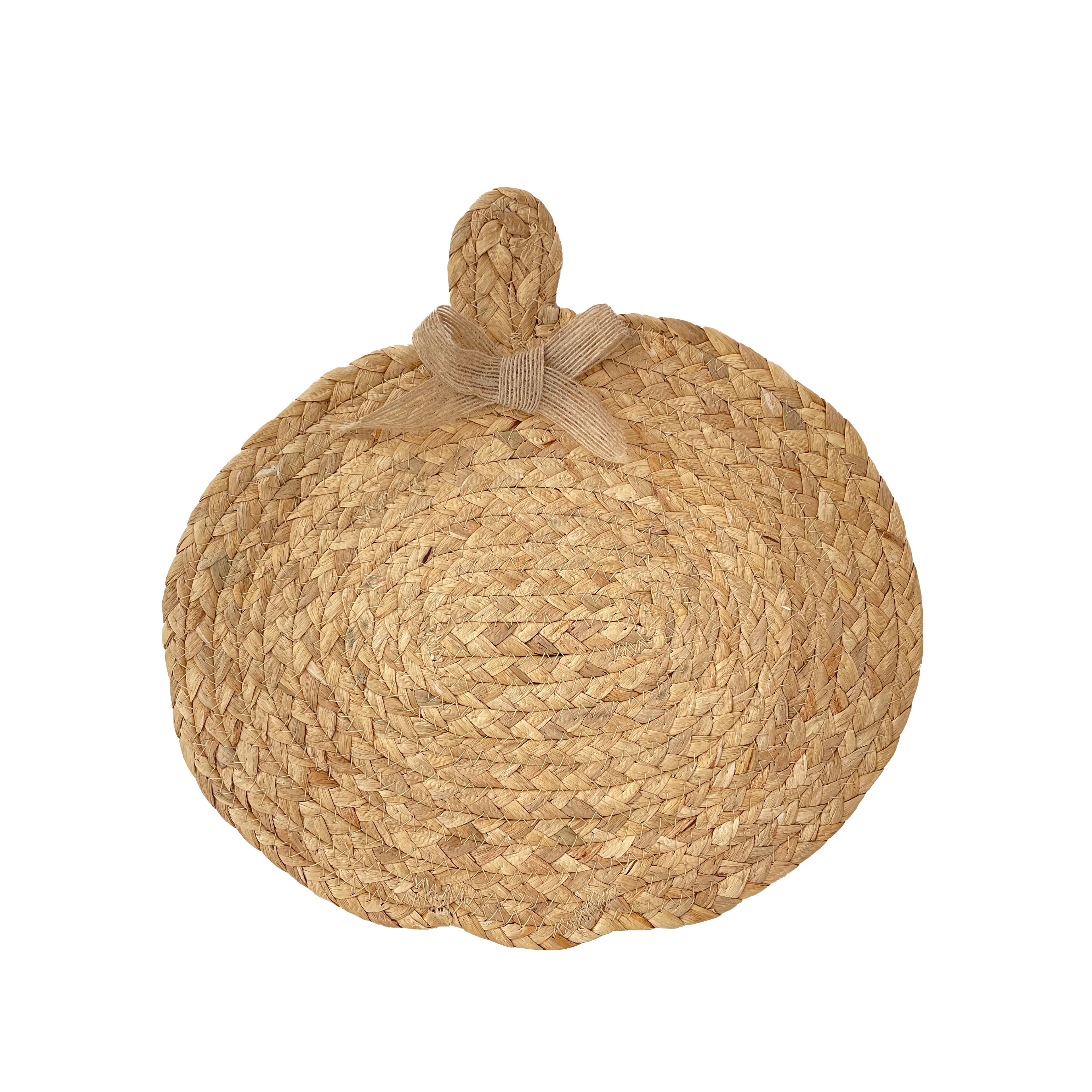 14.25" Natural Woven Water Hyacinth Pumpkin Placemat by Ashland®