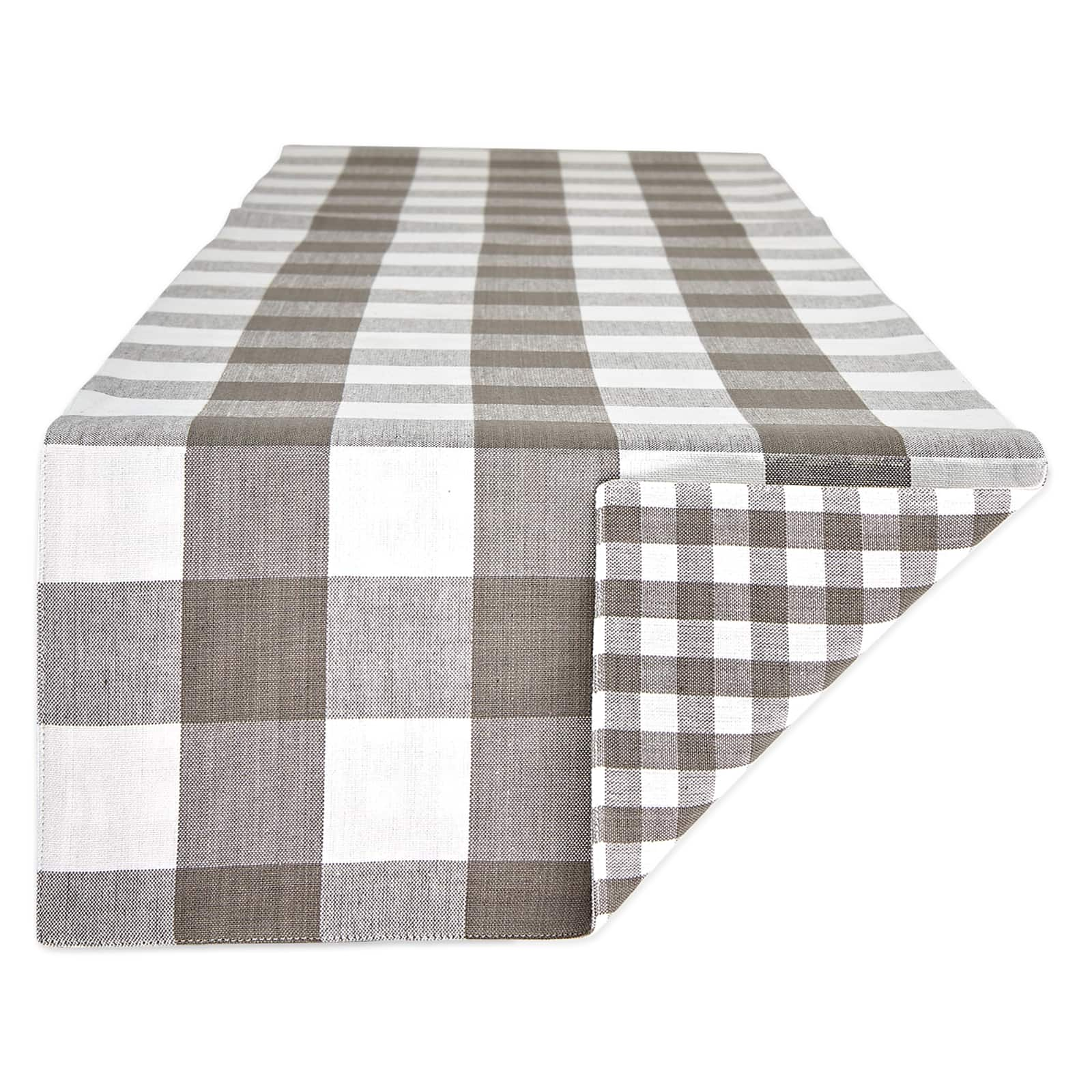 DII&#xAE; 72&#x22; Reversible Gingham &#x26; Buffalo Check Table Runner