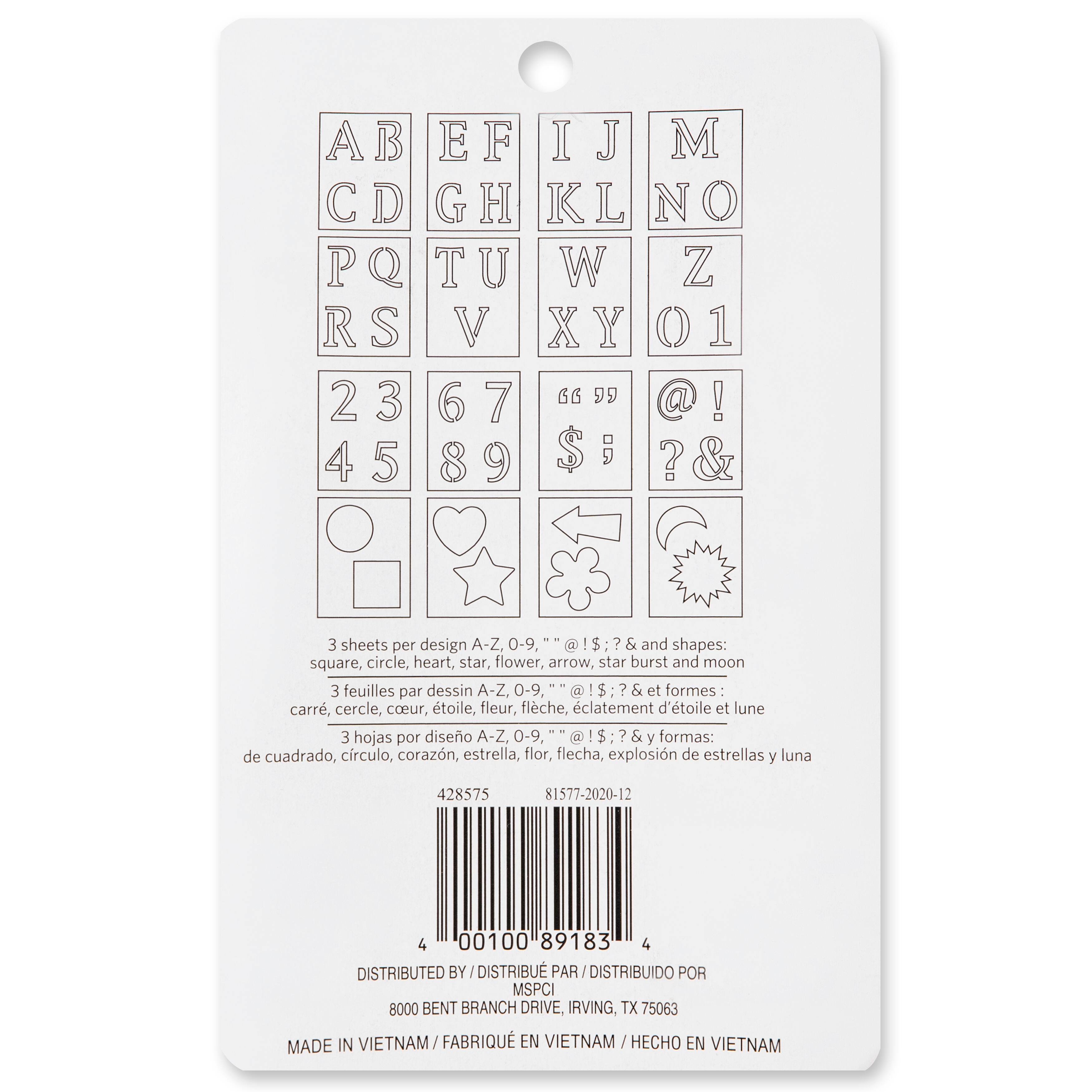 6 Pack: Old School Alphabet Stencils Set by Craft Smart®