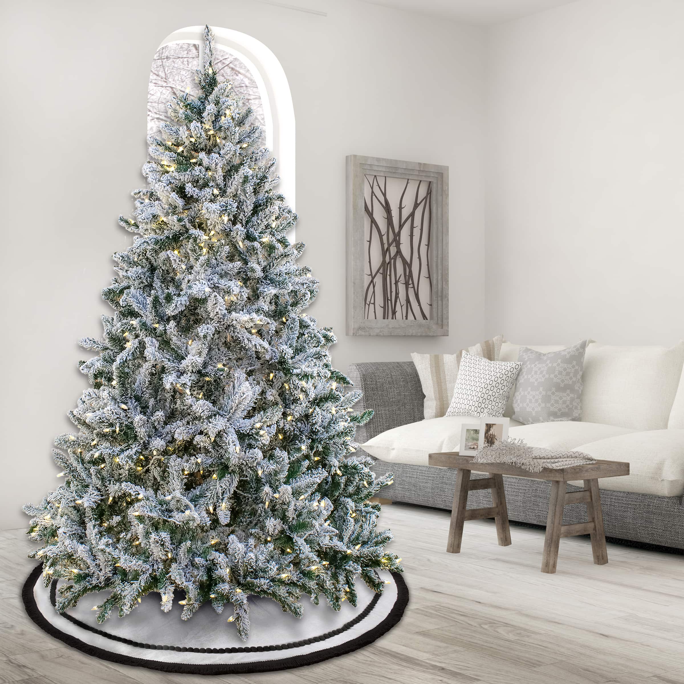 7.5ft. Snowy Hudson Artificial Christmas Tree, Dual Color&#xAE; LED Lights