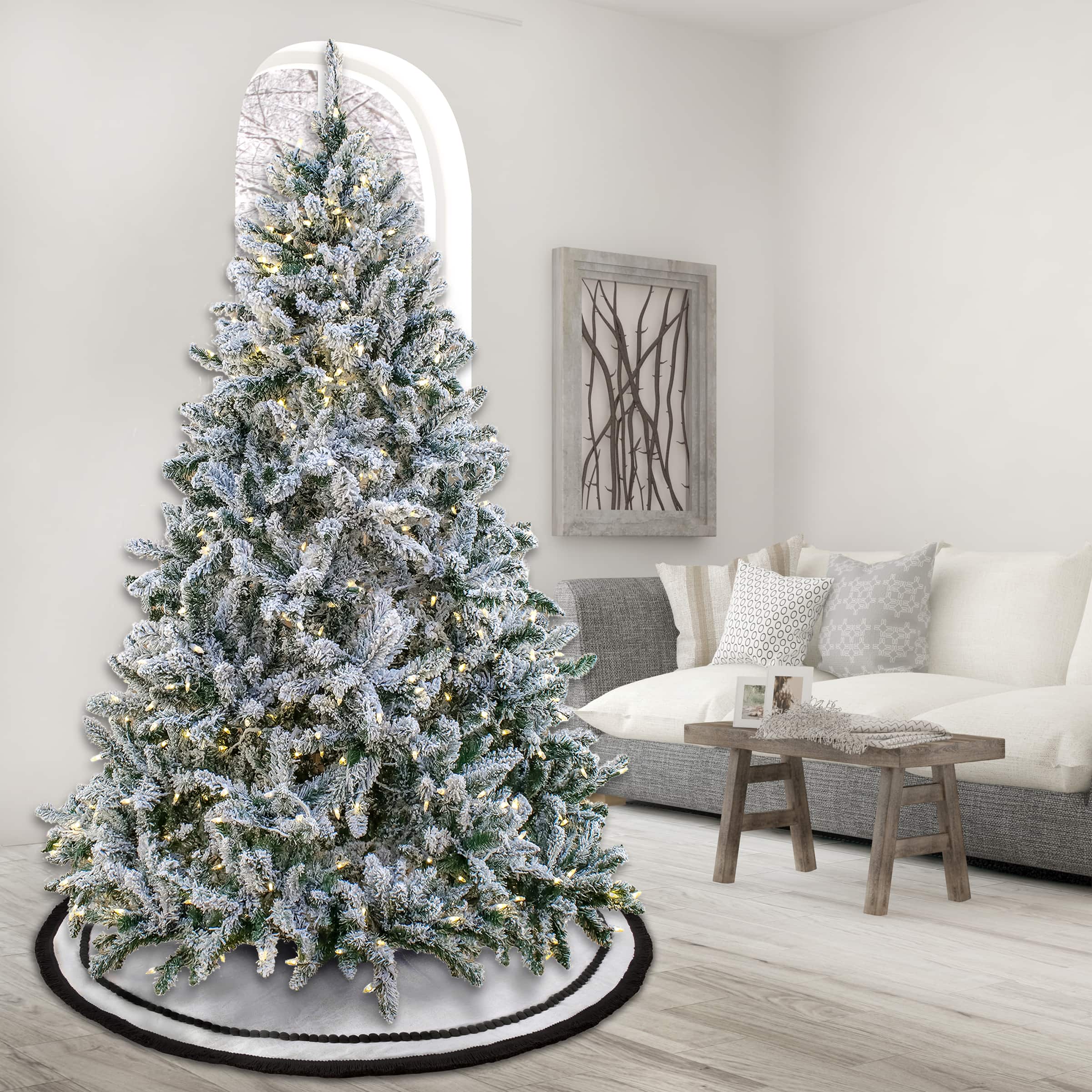 7.5ft. Pre-Lit Snowy Hudson Artificial Christmas Tree, Dual Color® LED Lights