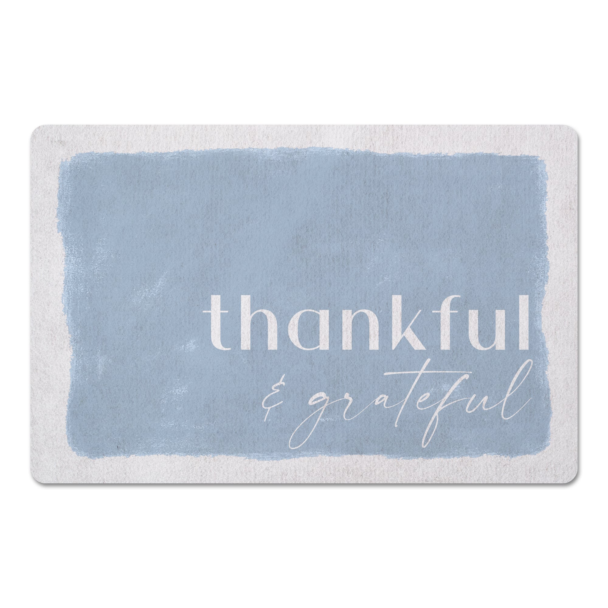 Thankful Grateful Blue Floor Mat