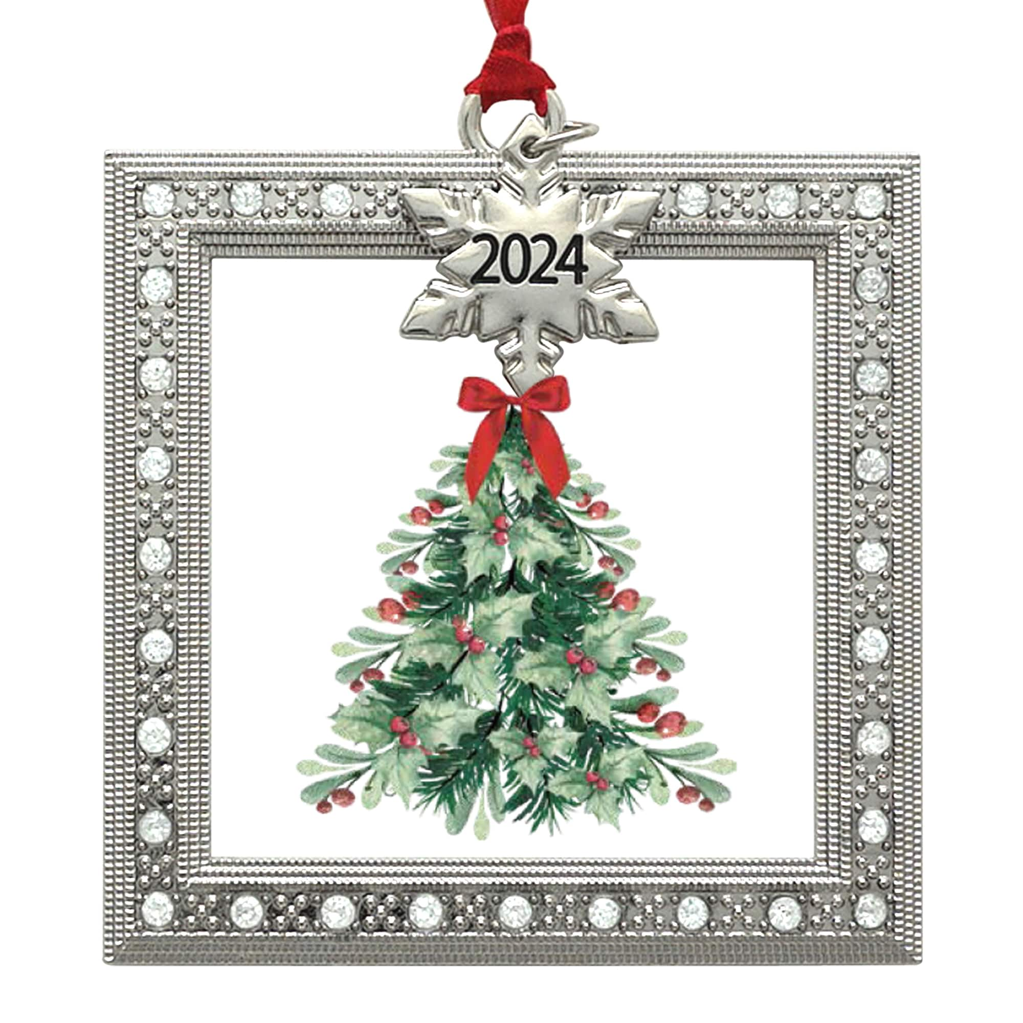 2.5&#x22; x 2.5&#x22; Silver Jewel 2024 Ornament Frame by Studio D&#xE9;cor&#xAE;