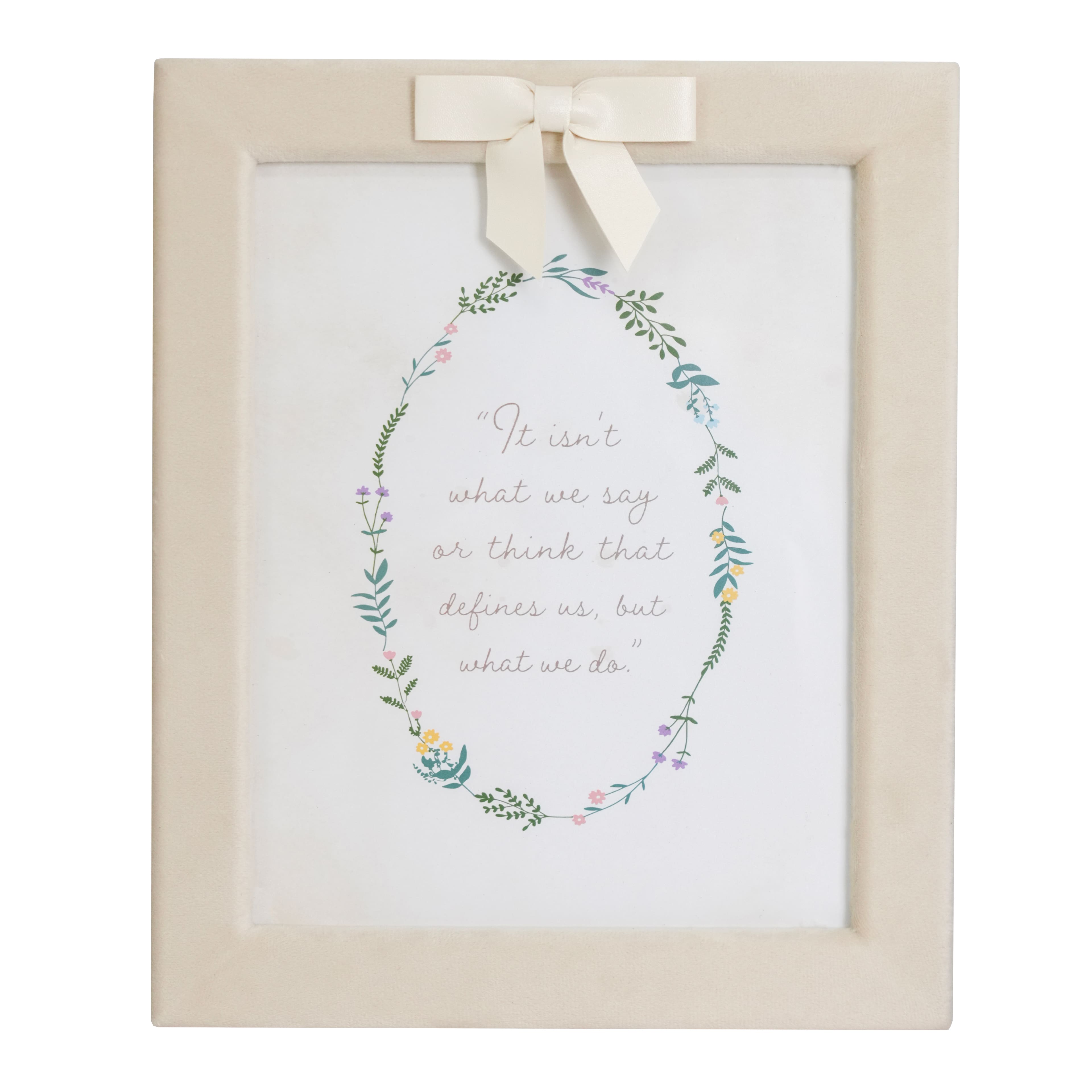 Just Jane 8&#x22; x 10&#x22; Cream Flocked Frame with Bow by Studio D&#xE9;cor&#xAE;