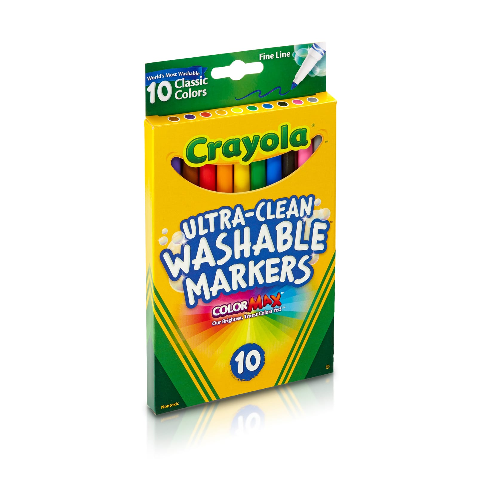 12 Packs: 10 ct. (120 total) Crayola® Ultra-Clean Fine Line Classic Color Markers