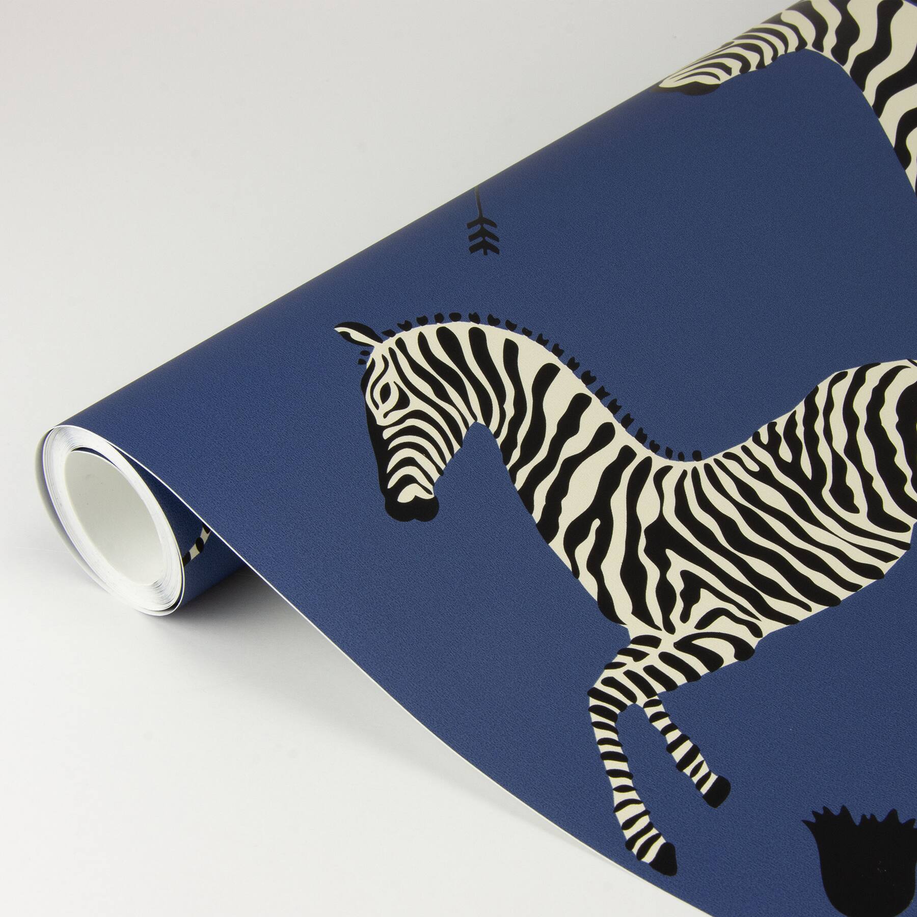 Scalamandre Denim Zebra Safari Peel & Stick Wallpaper
