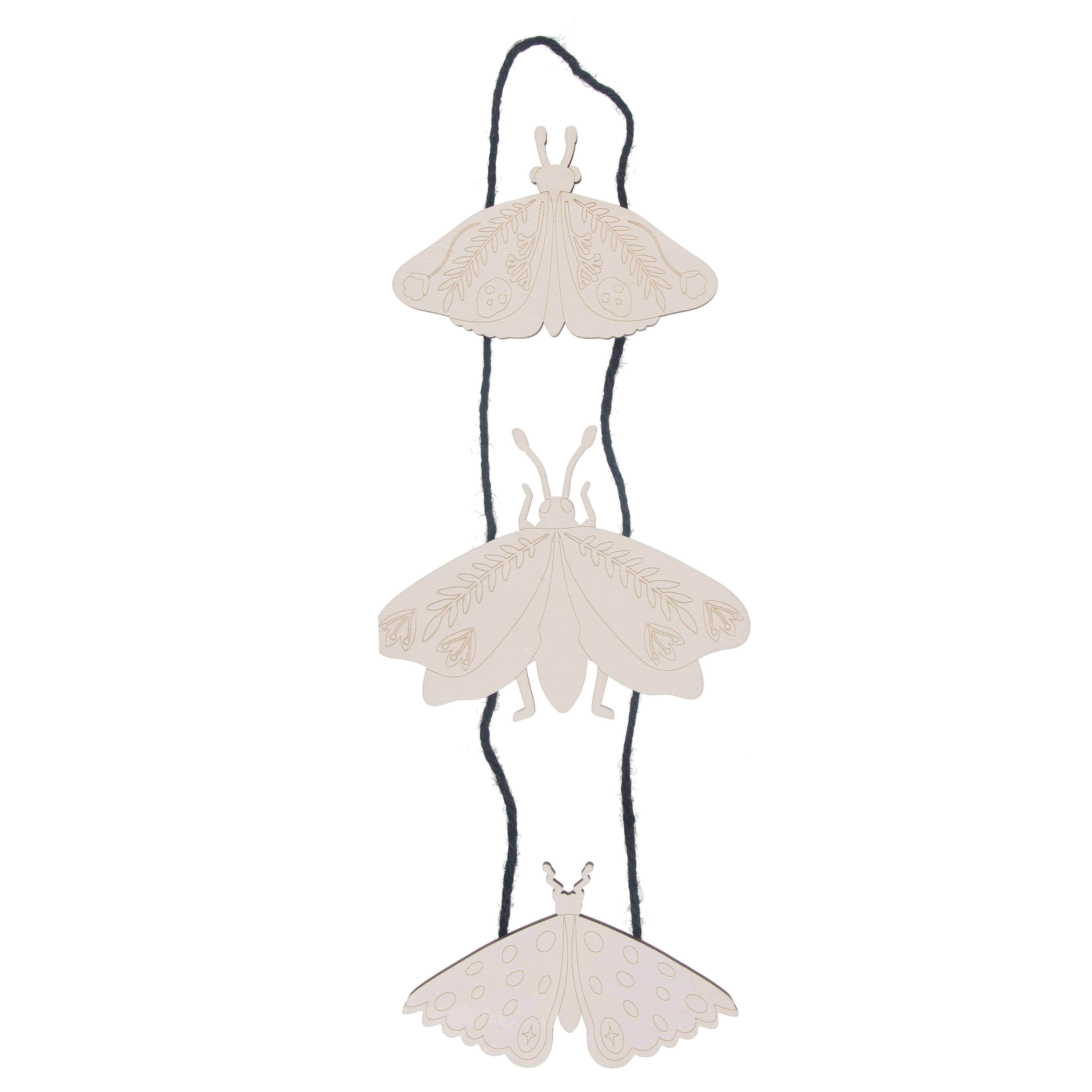17.75" DIY Moths Hanging Wood Décor by Make Market®