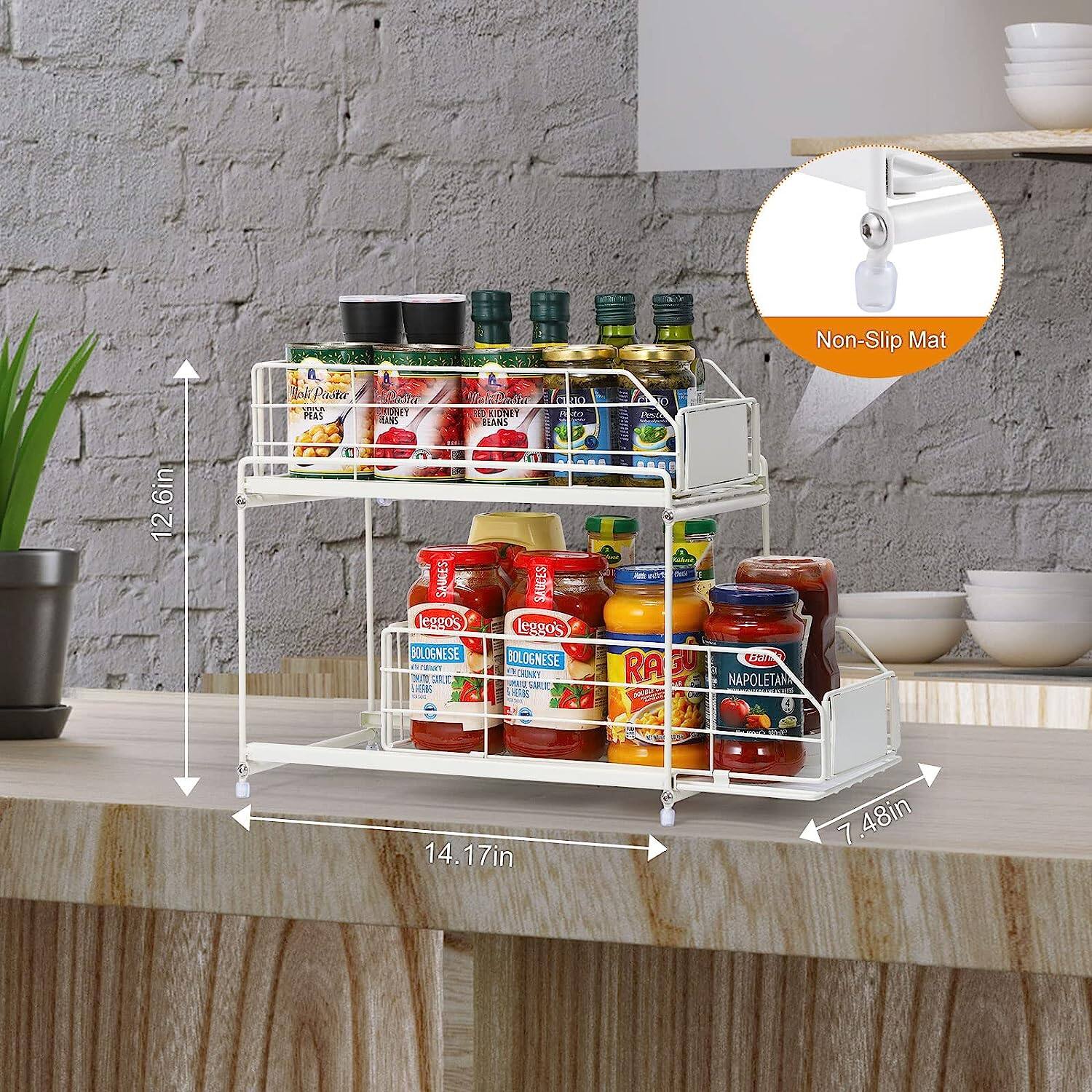 NEX™ 2-Tier Under Sink Cabinet Organizer with Sliding Basket Drawer