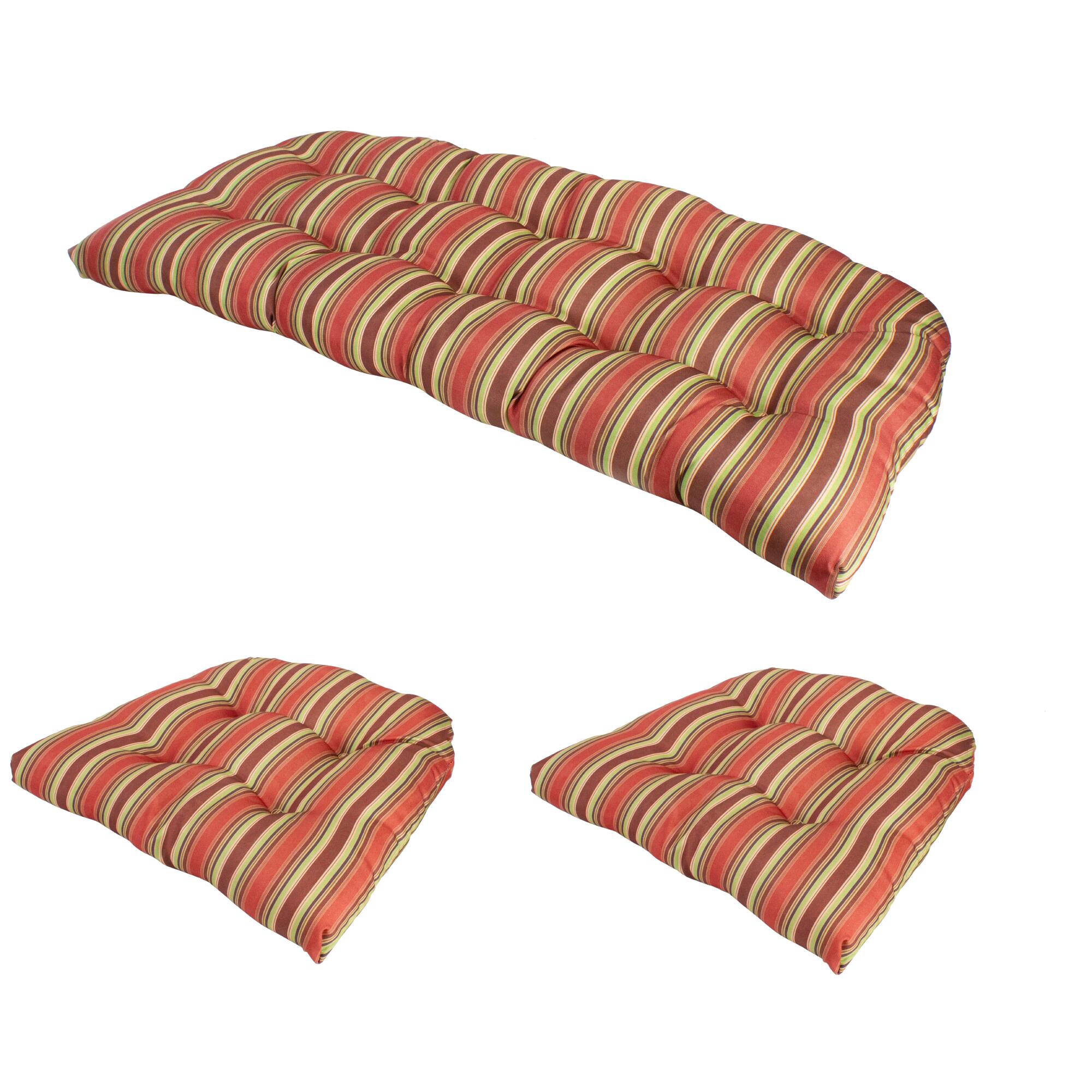3 Piece Wicker Furniture Cushion Set