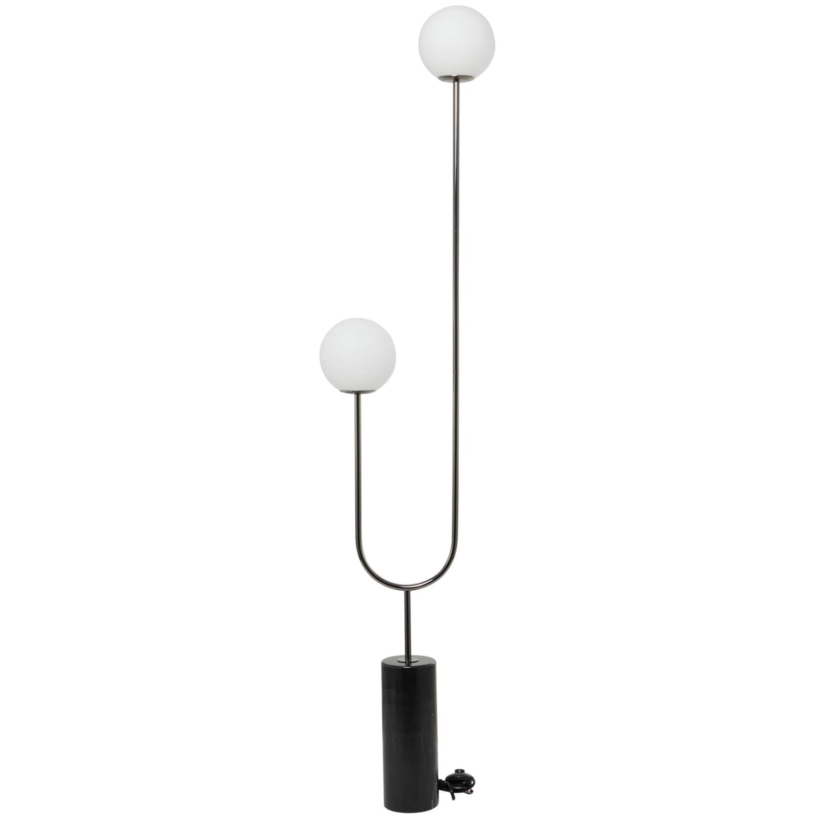 73" 2 Orb Light Floor Lamp with Marble Base