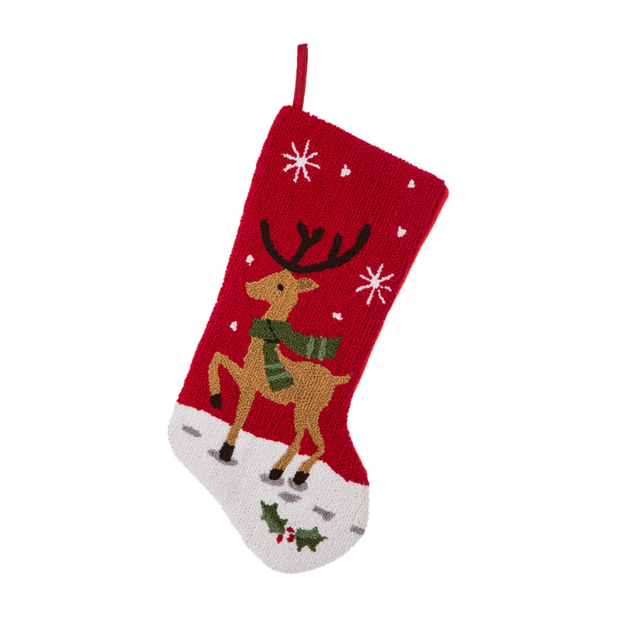 Glitzhome&#xAE; 19&#x22; Reindeer Hooked Stocking