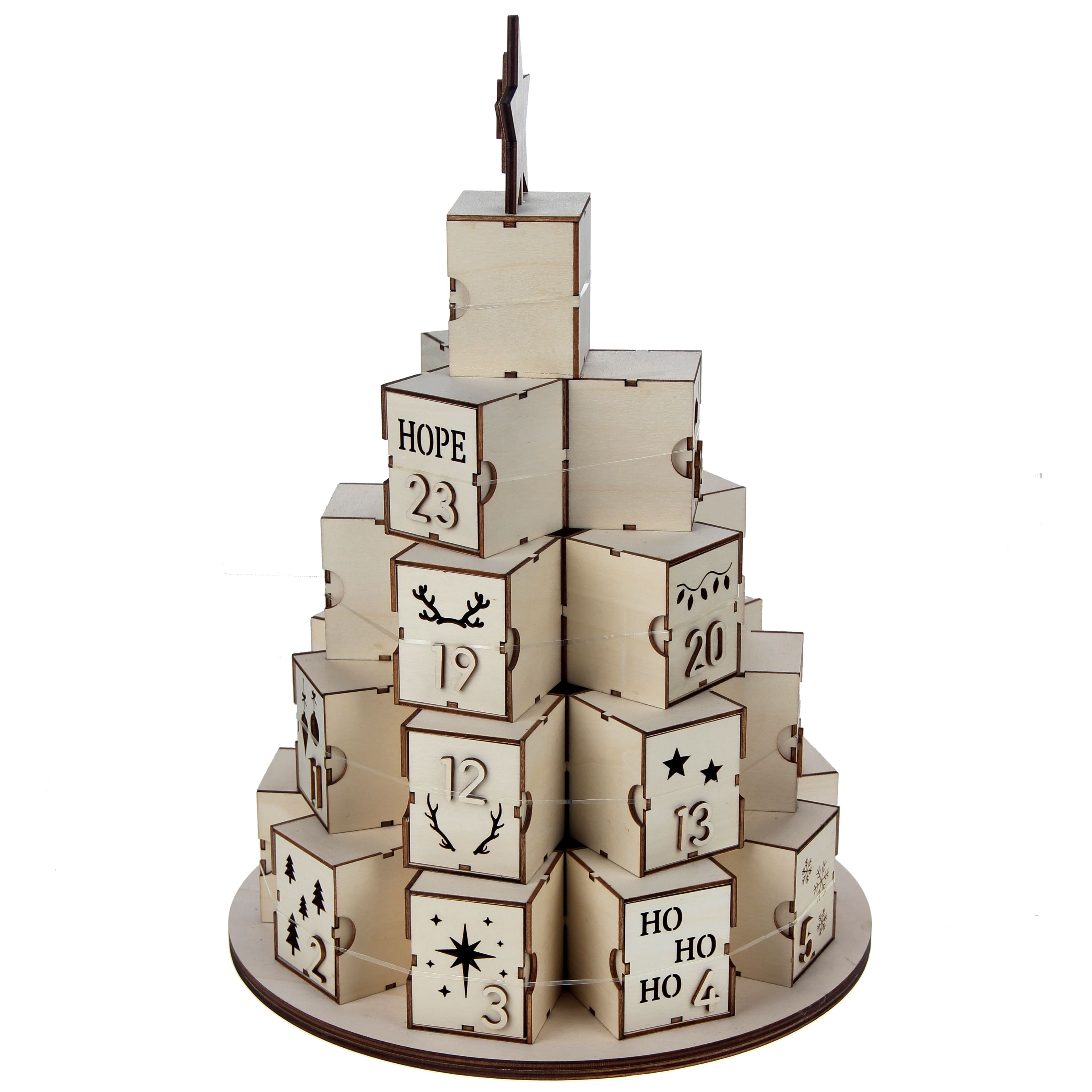 Layered Countdown Advent Tree DIY Wood D&#xE9;cor by Make Market&#xAE;