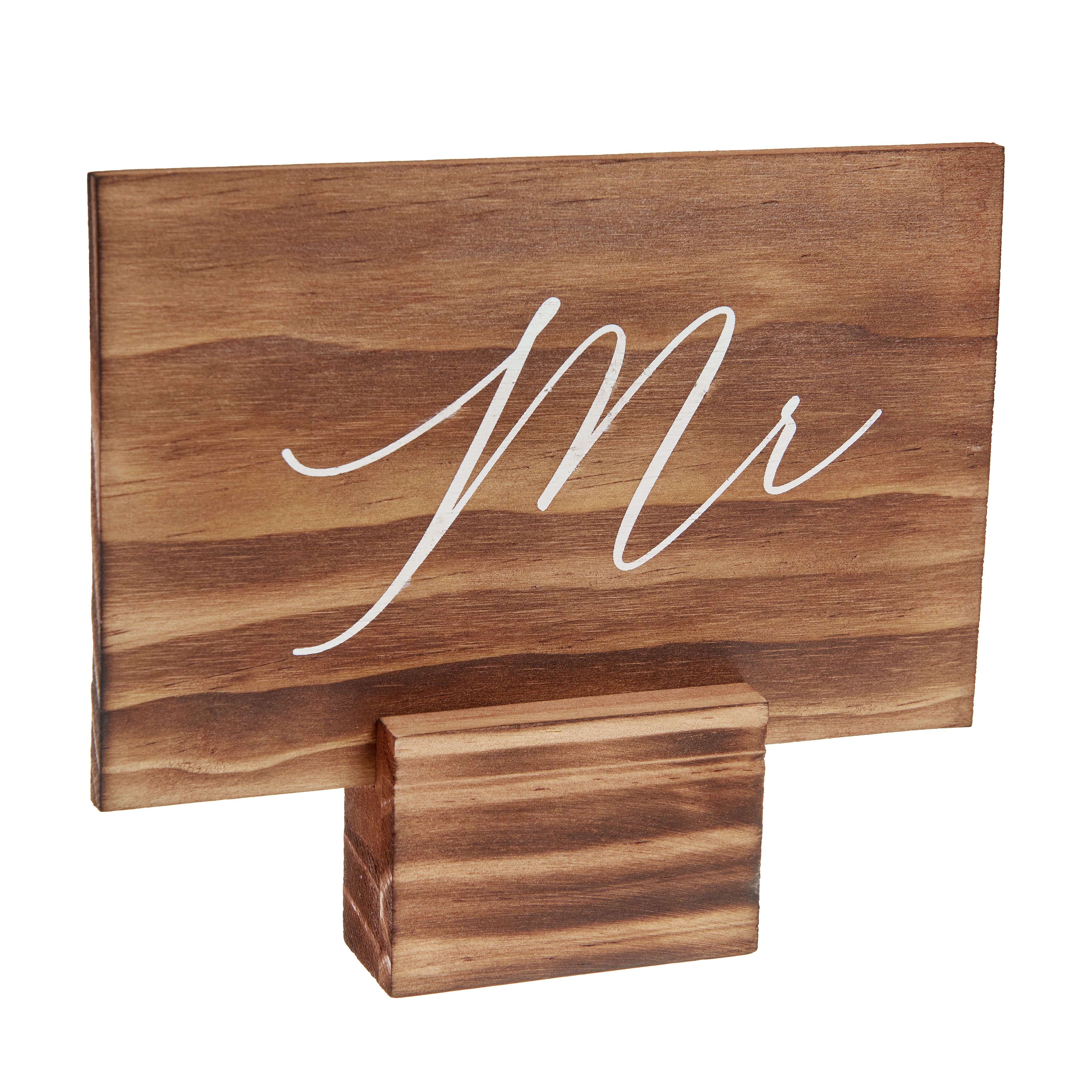6 Pack: Small Mr. Wooden Table Seating Sign with Base by Celebrate It&#x2122;