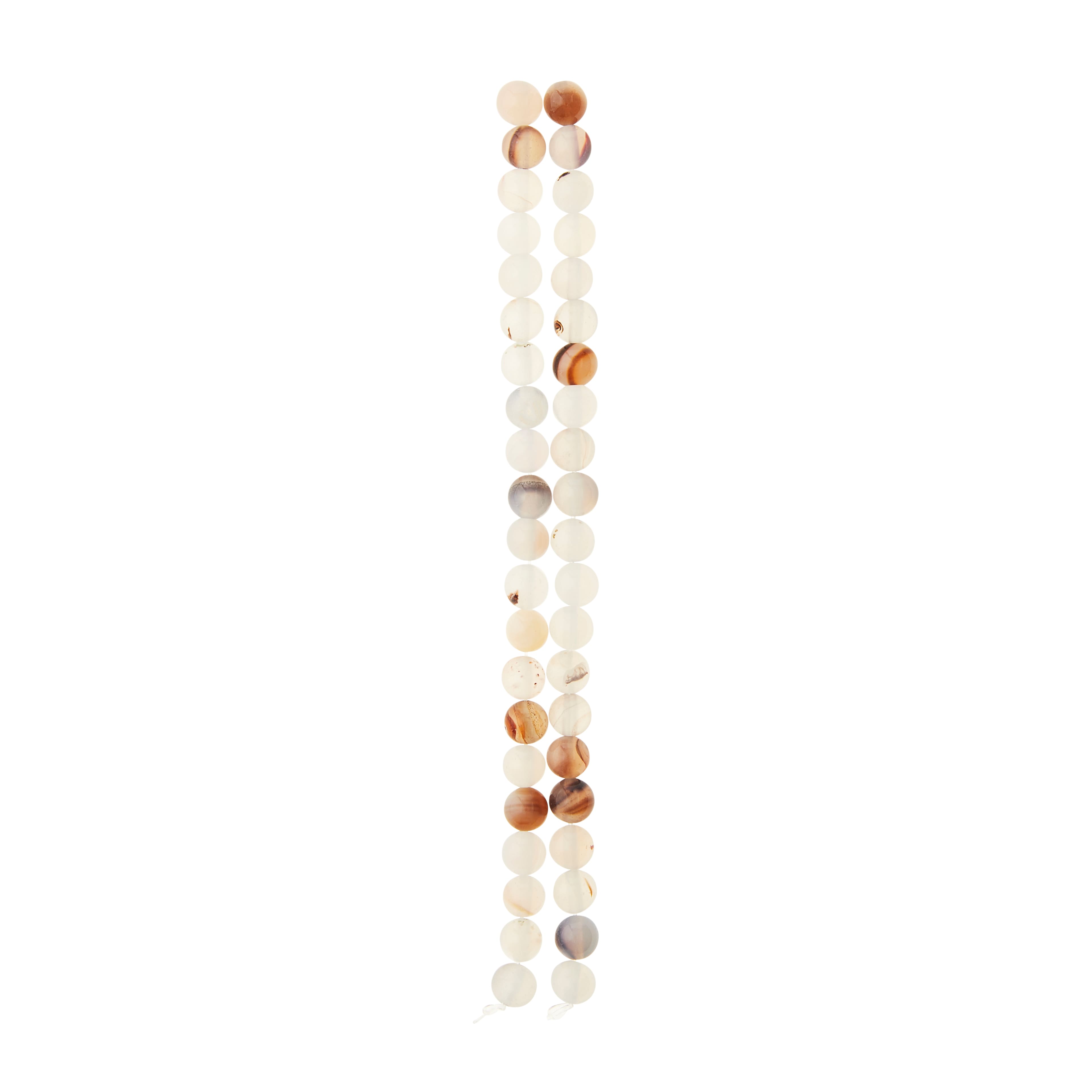 Perles rondes en agate calcédoine blanche de Bead Landing, 6 mm