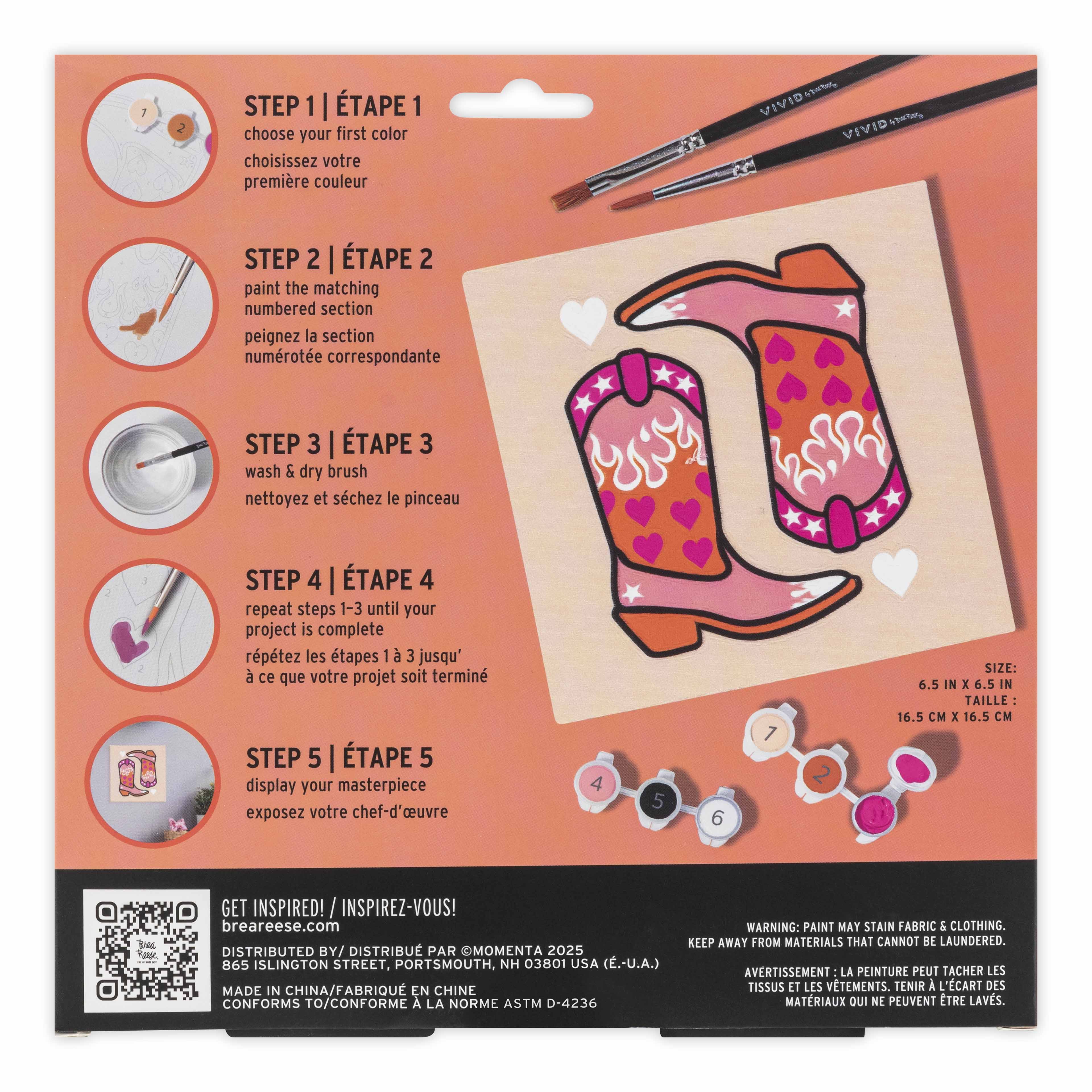 VIVID by Brea Reese® Cowboy Boots Acrylic Paint-by-Number Kit