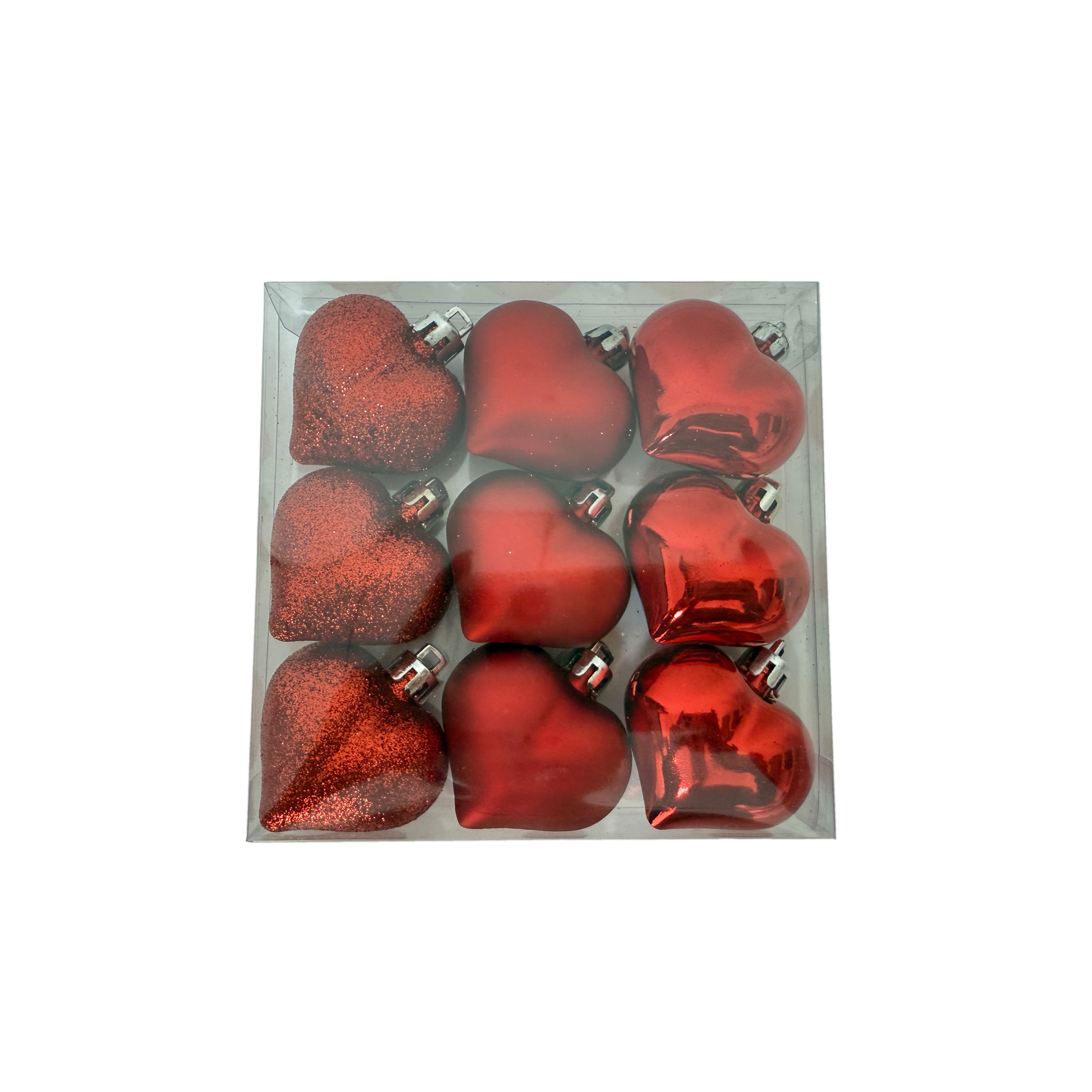9 Pack Red Heart Ornaments by Celebrate It™