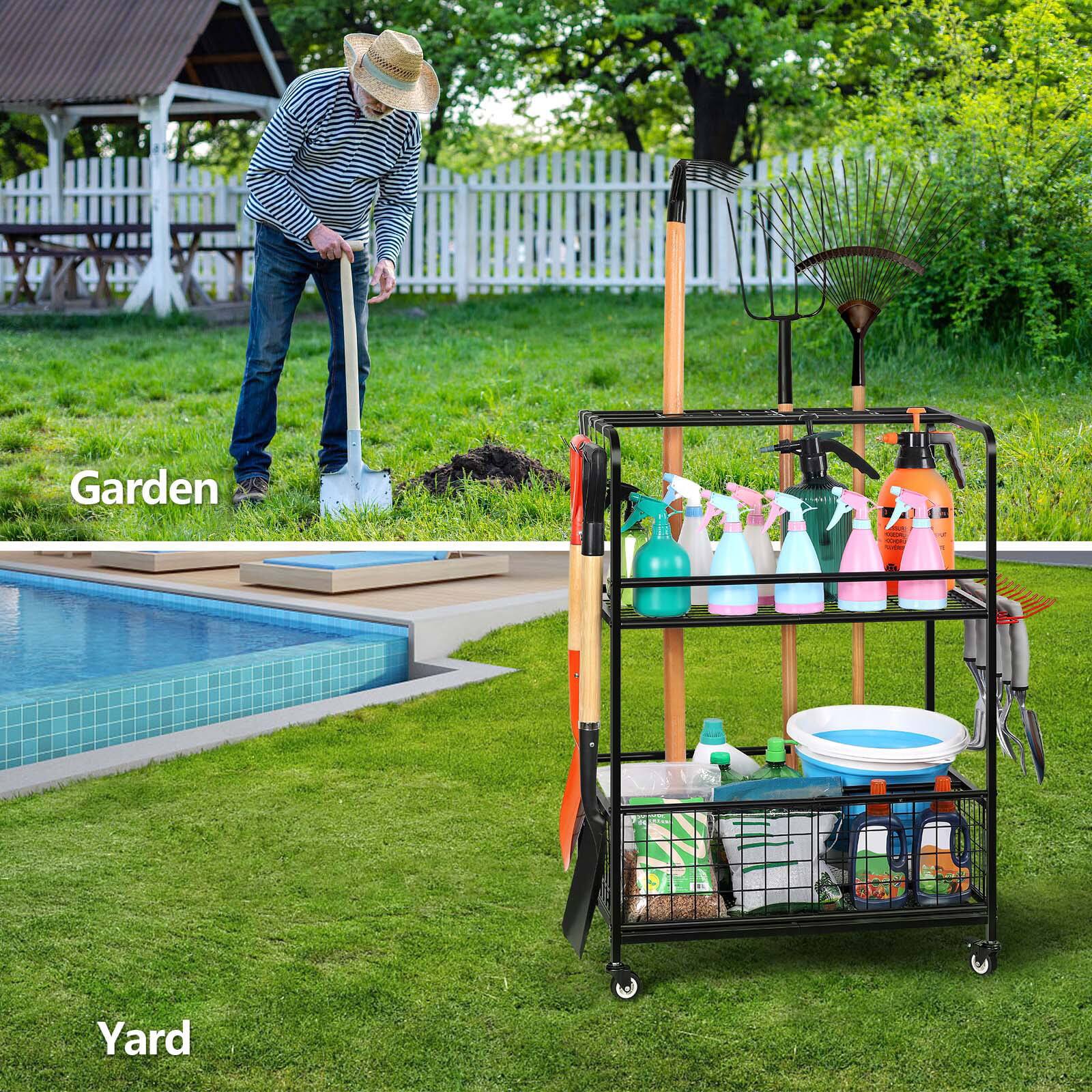 NEX&#x2122; Garden Tool Rolling Storage Organizer