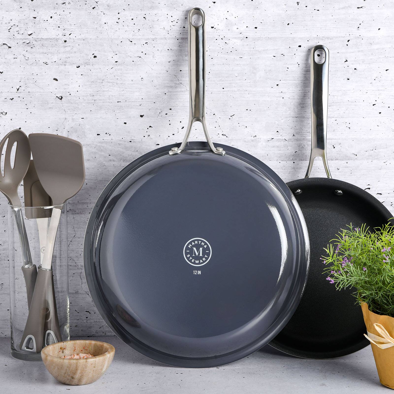 Martha Stewart Black 12" Aluminum Frying Pan Skillets Michaels