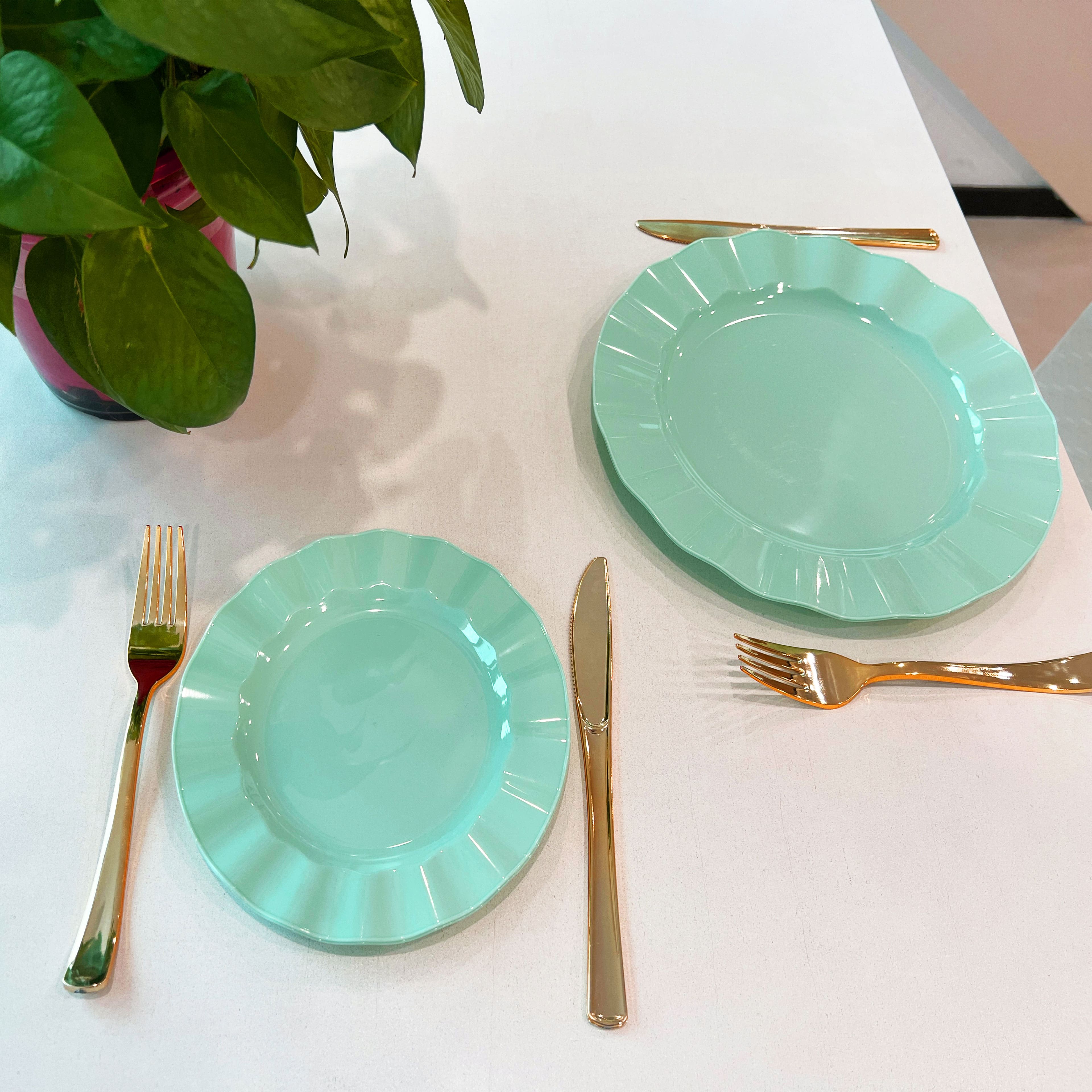 8 Packs: 40 ct. (320 total) 7&#x22; &#x26; 10&#x22; Wavy Rim Plastic Plates by Celebrate It&#xAE;