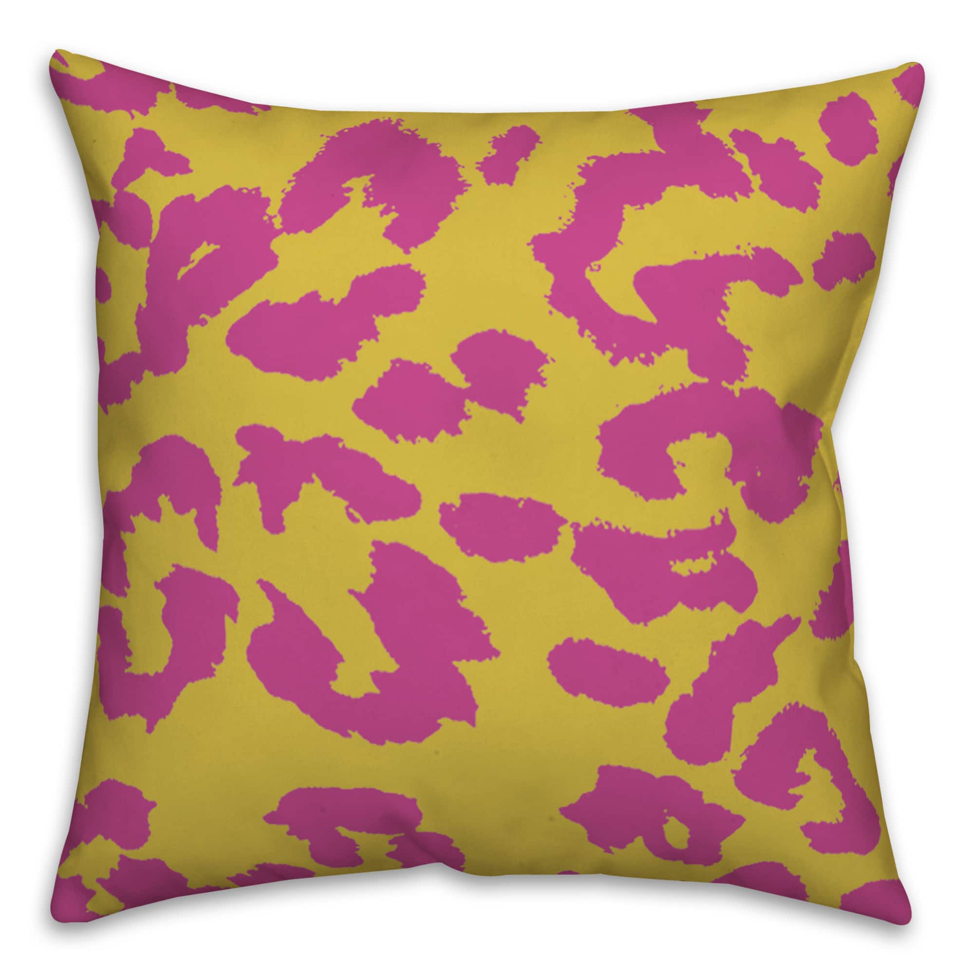 18" x 18" Leopard Print Indoor/Outdoor Throw Pillow