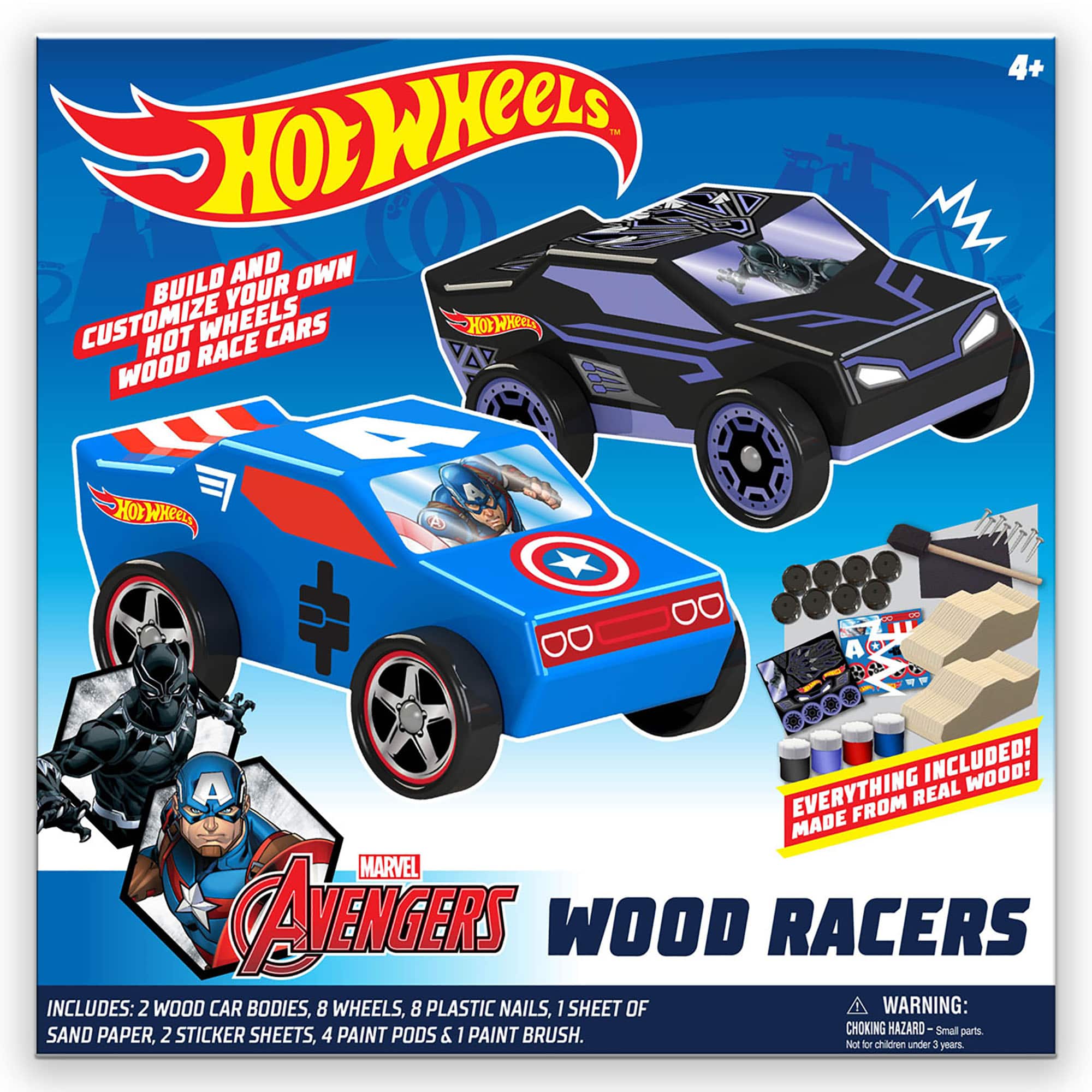 Tara Toys&#x2122; Marvel&#xAE; Avengers Hot Wheels DIY Wood Car Racers