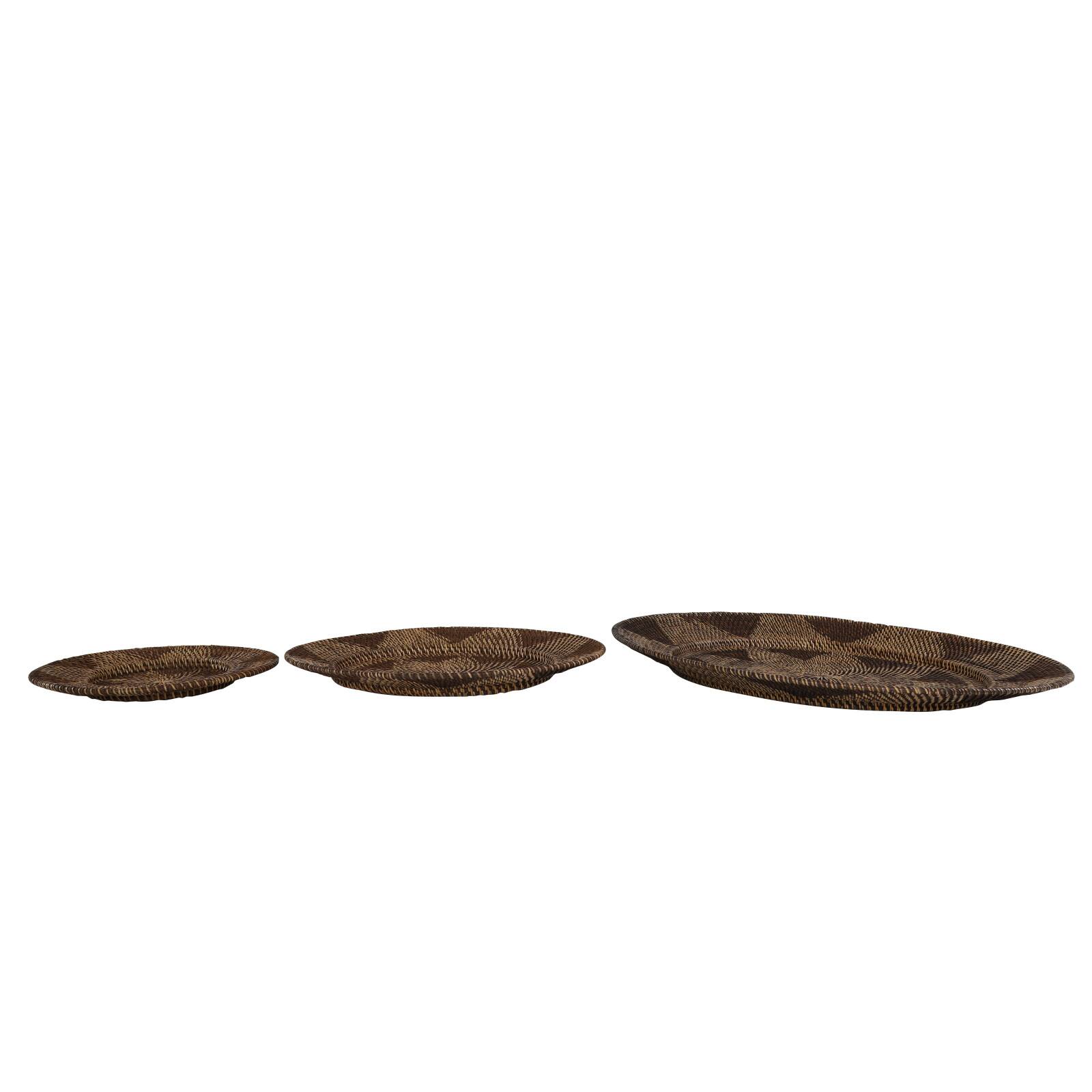 Brown Wicker Traditional Circle Wall D&#xE9;cor Set