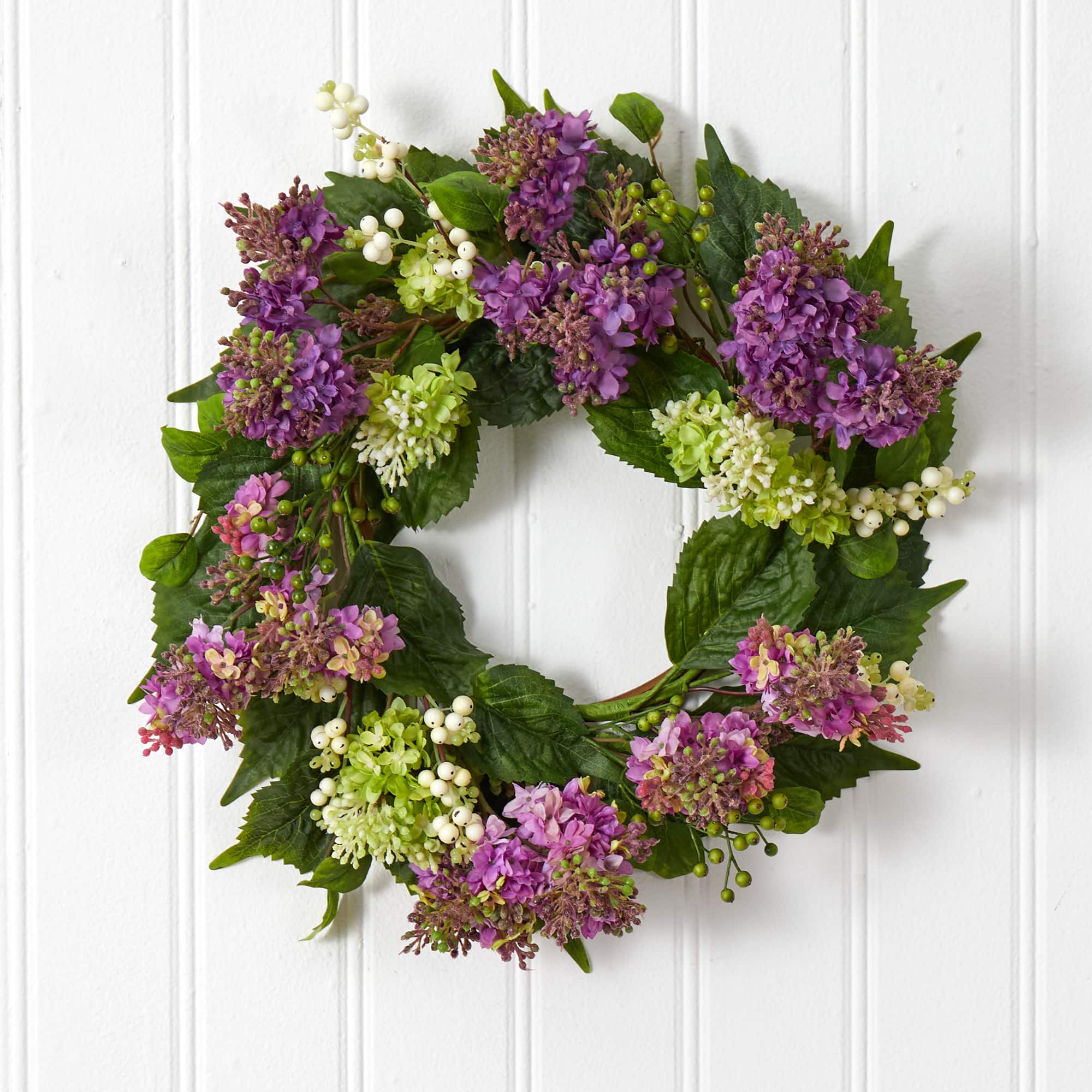 20&#x22; Purple &#x26; Green Lilac Wreath