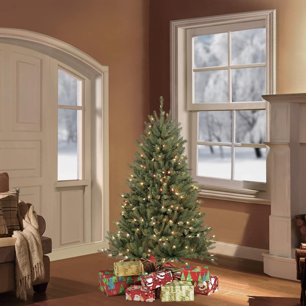 4.5ft. Pre-Lit Fraser Fir Artificial Christmas Tree, Clear Lights
