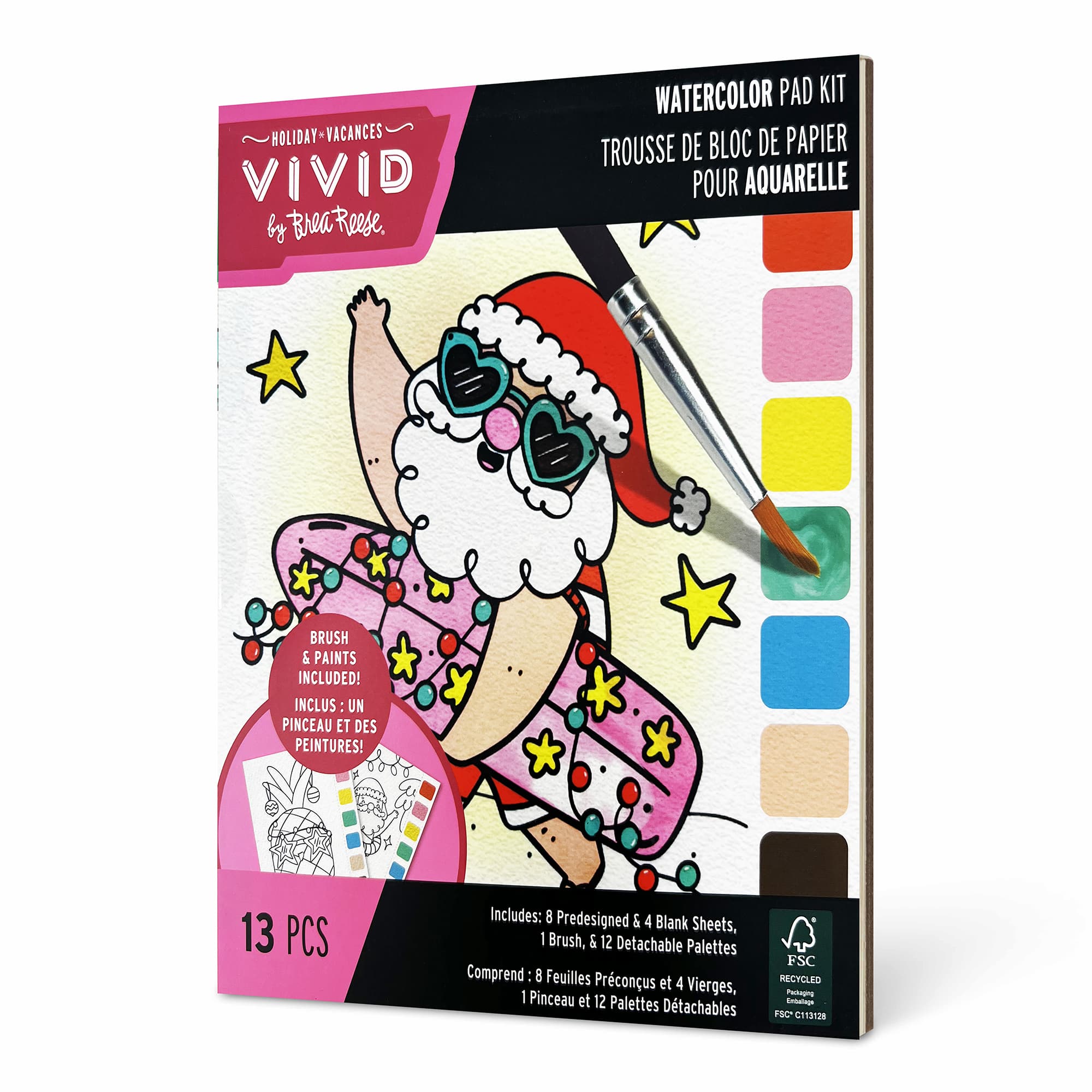 VIVID by Brea Reese&#xAE; Surfin&#x27; Santa Holiday Watercolor Pad Kit