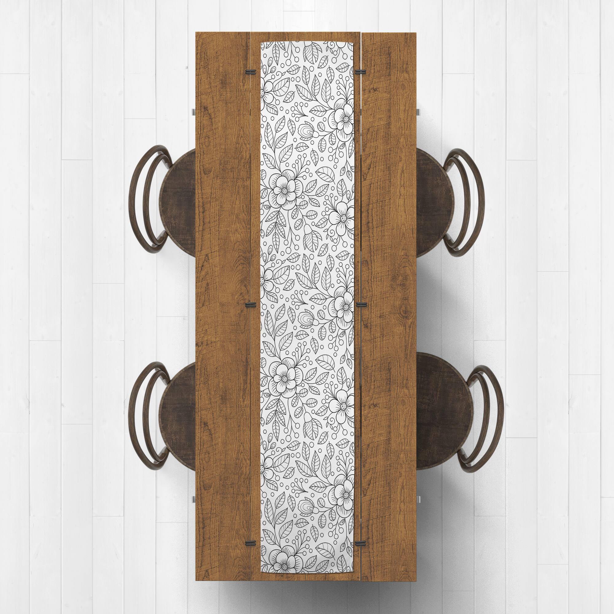 Flower Doodle Indoor/Outdoor Table Runner