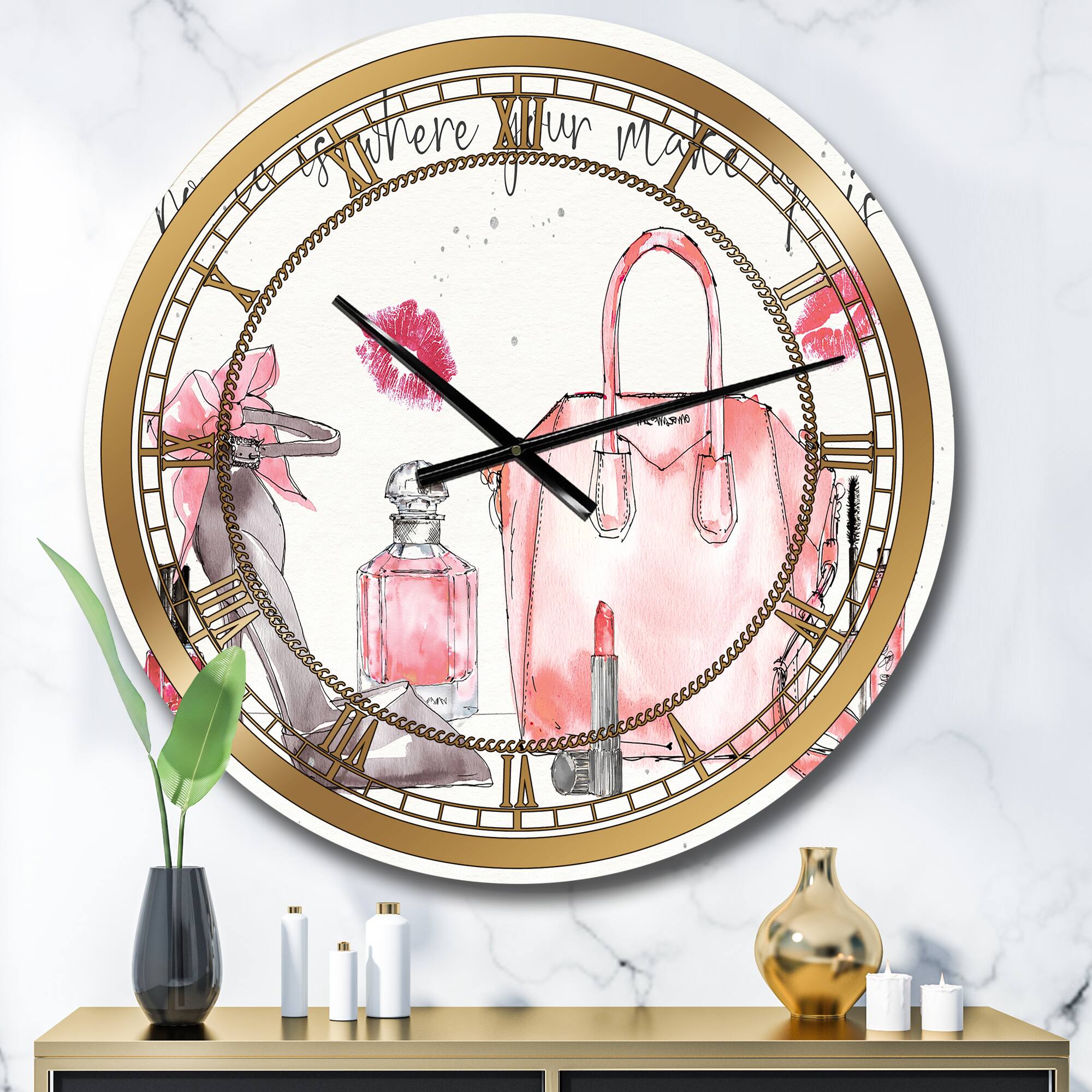 Designart Chic Accents I Glam Wall Clock