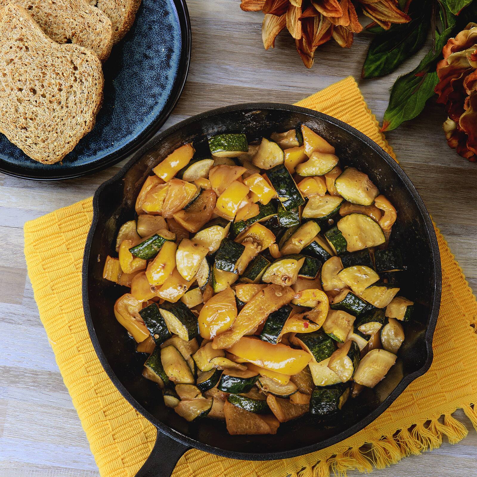 Oster Castaway 10" Round Cast Iron Frying Pan with Pouring Spouts