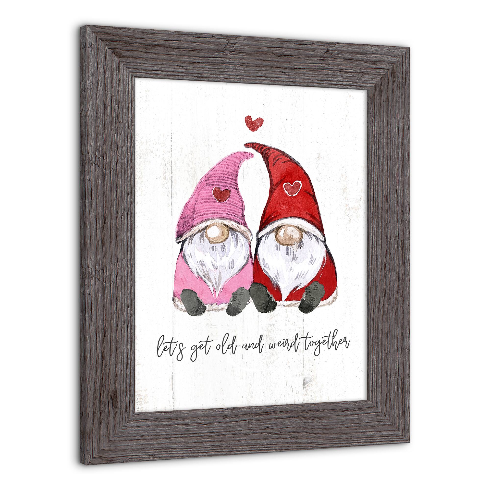 Get Old And Weird Together Gnomes Western Gray Framed Print