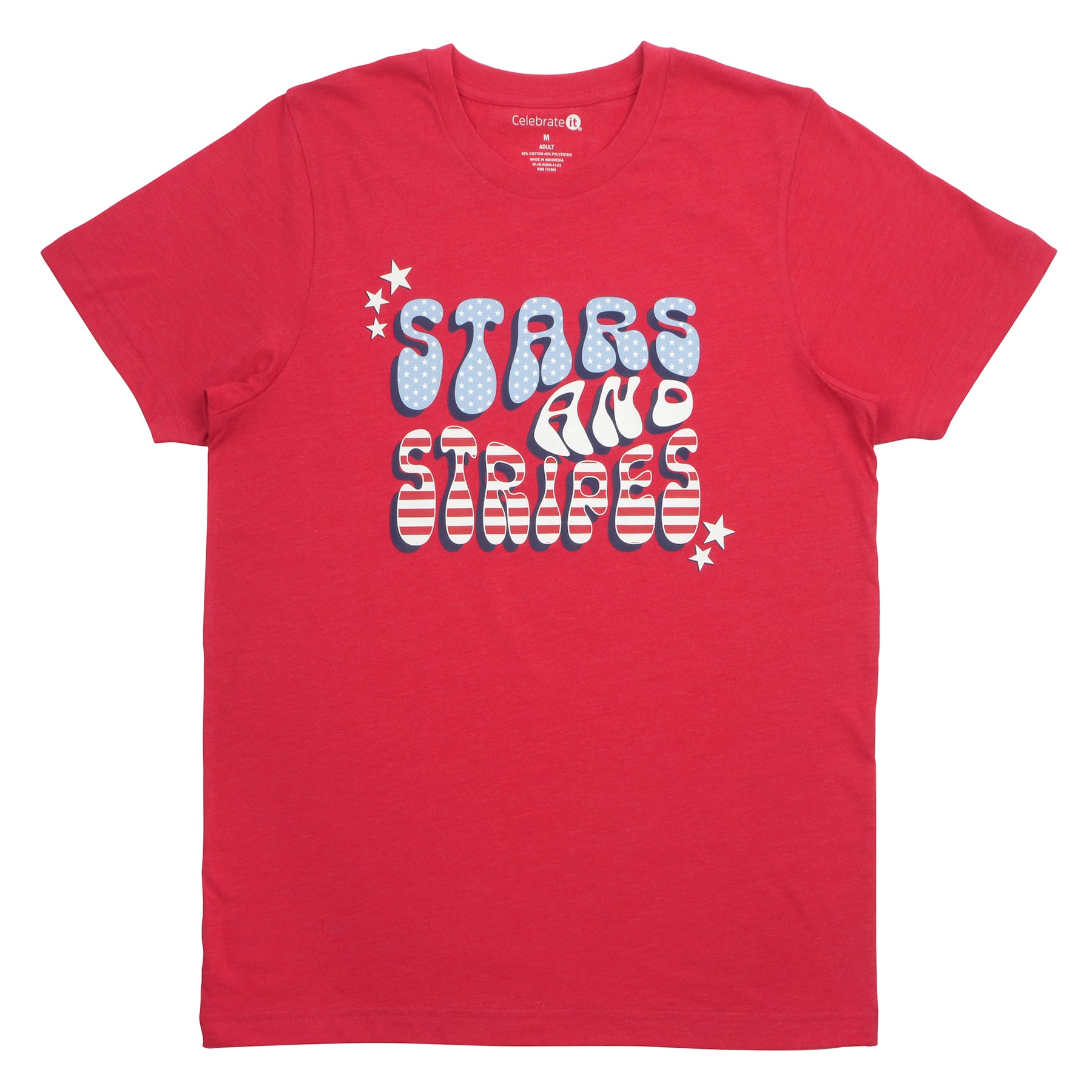 Stars and Stripes Adult Crew Neck T-Shirt by Celebrate It&#x2122;