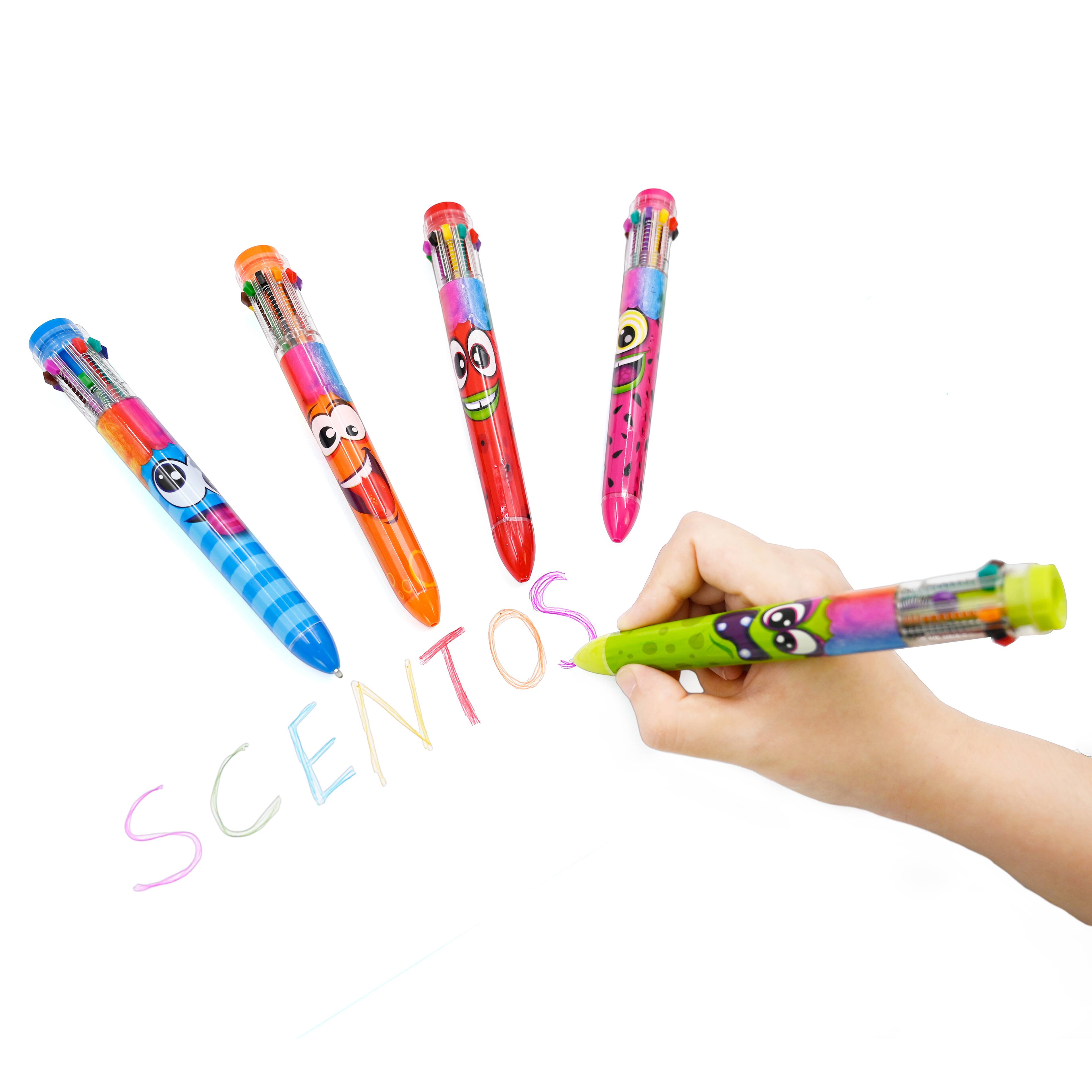 Scentos Christmas Scented Ballpoint Green Rainbow Pen with 10 Assorted  Colors - Ages 3+, Pens