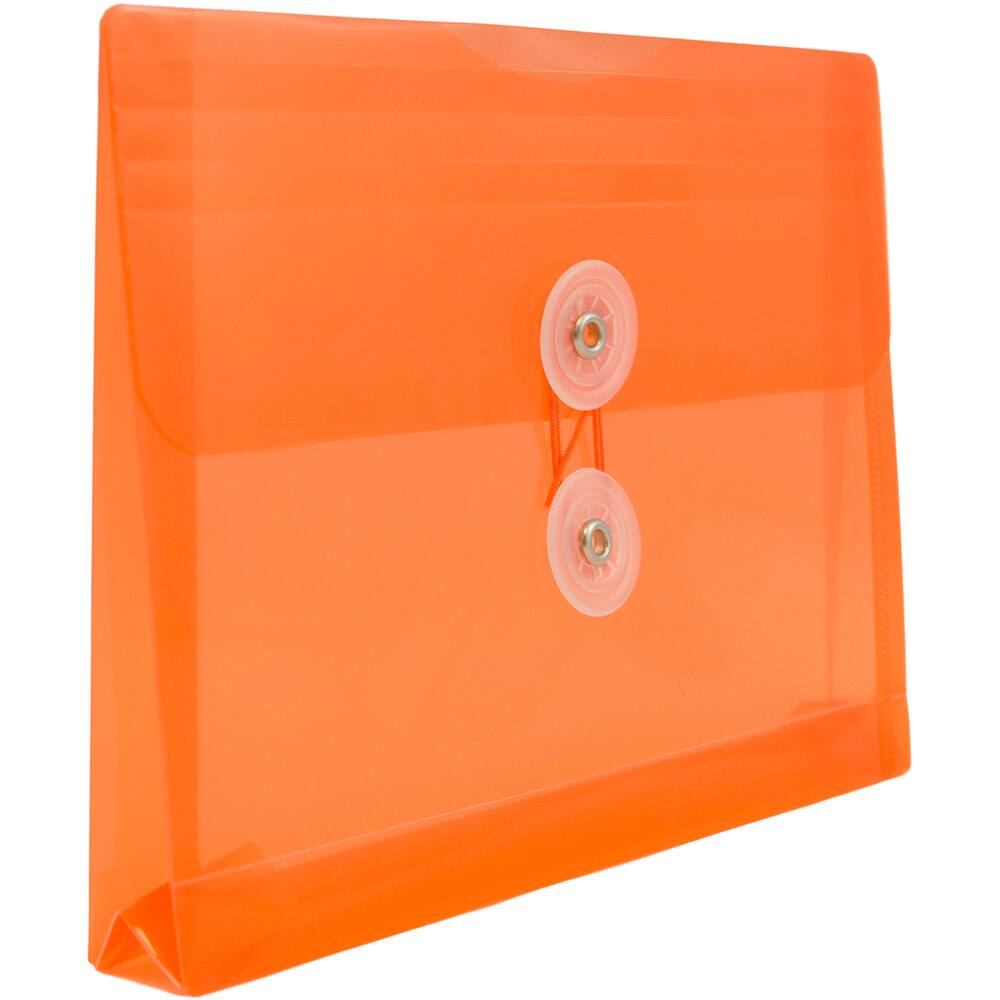 JAM Paper 5.5" x 7.5" Button & String Tie Closure Plastic Envelopes, 12ct.