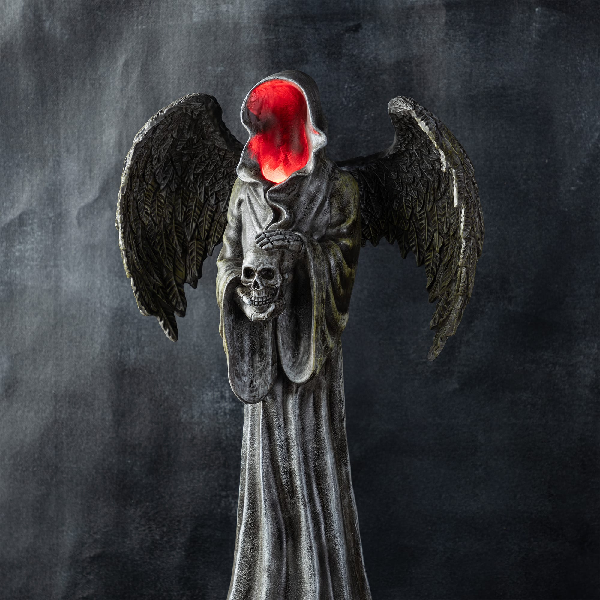 Glitzhome&#xAE; 24&#x22;H Lighted Halloween Grim Reaper Resin Porch Decor