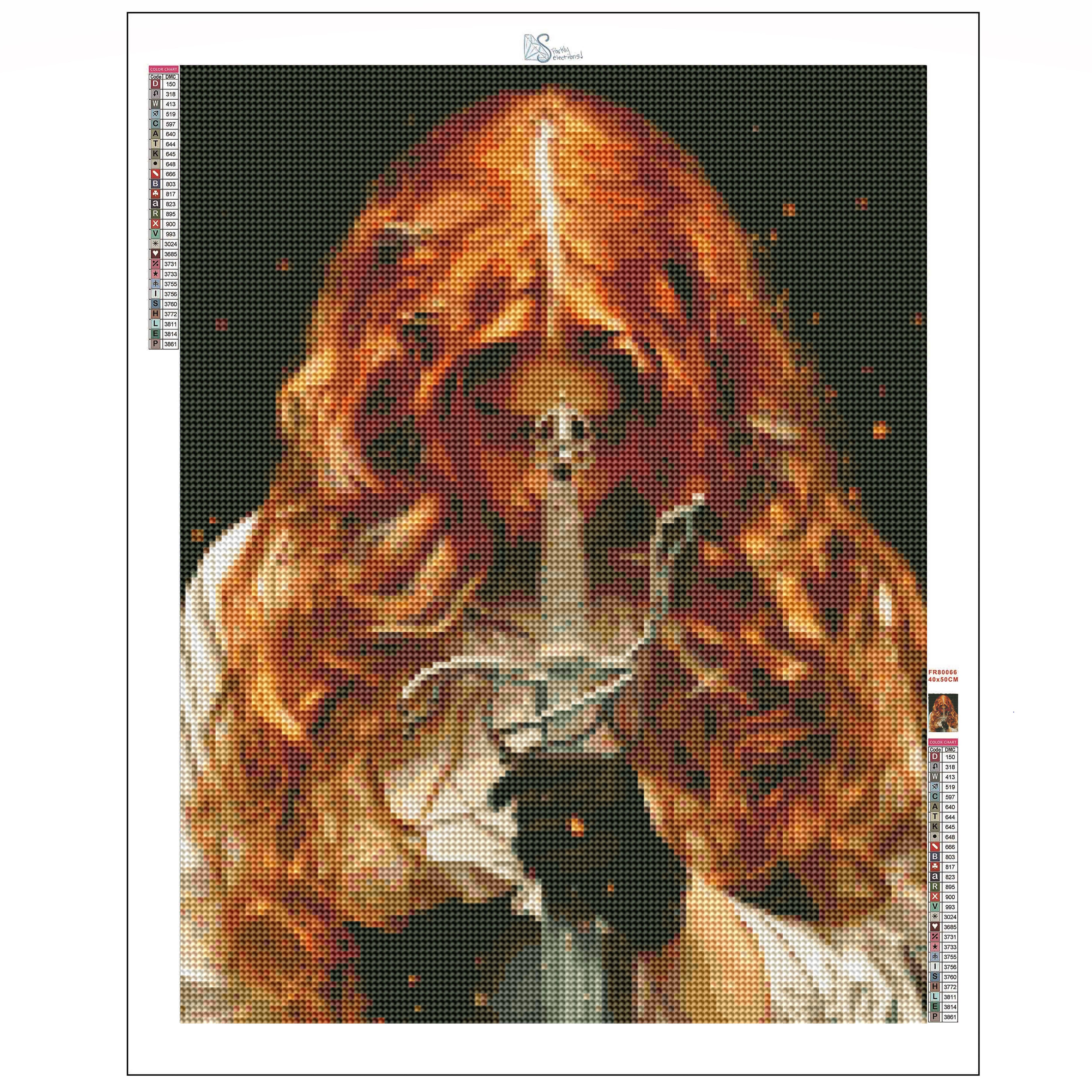Sparkly Selections Beautiful Warrior 40cm x 50cm Diamond Painting Kit, Round Diamonds