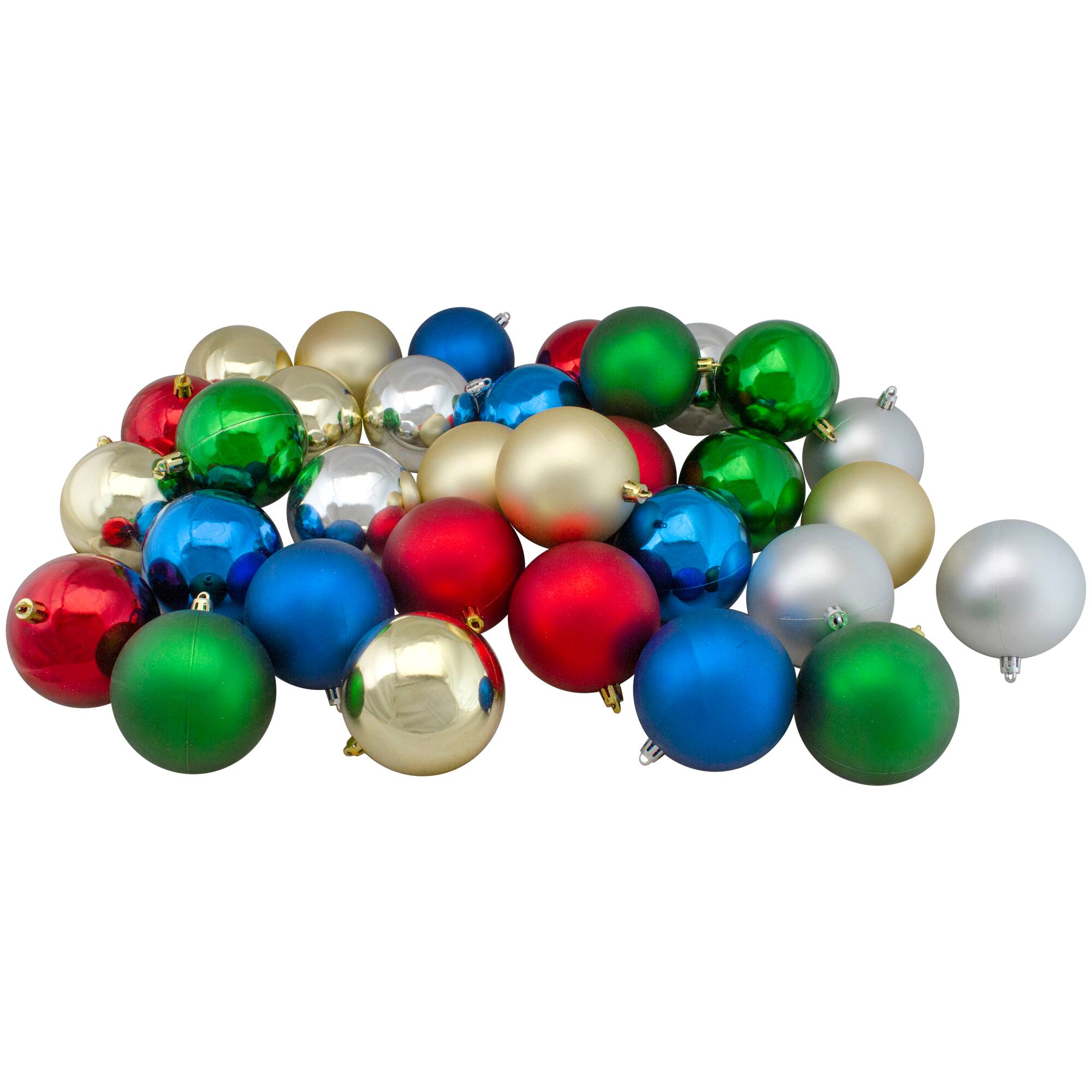 60ct Multicolor Shiny &#x26; Matte Shatterproof Ball Ornaments