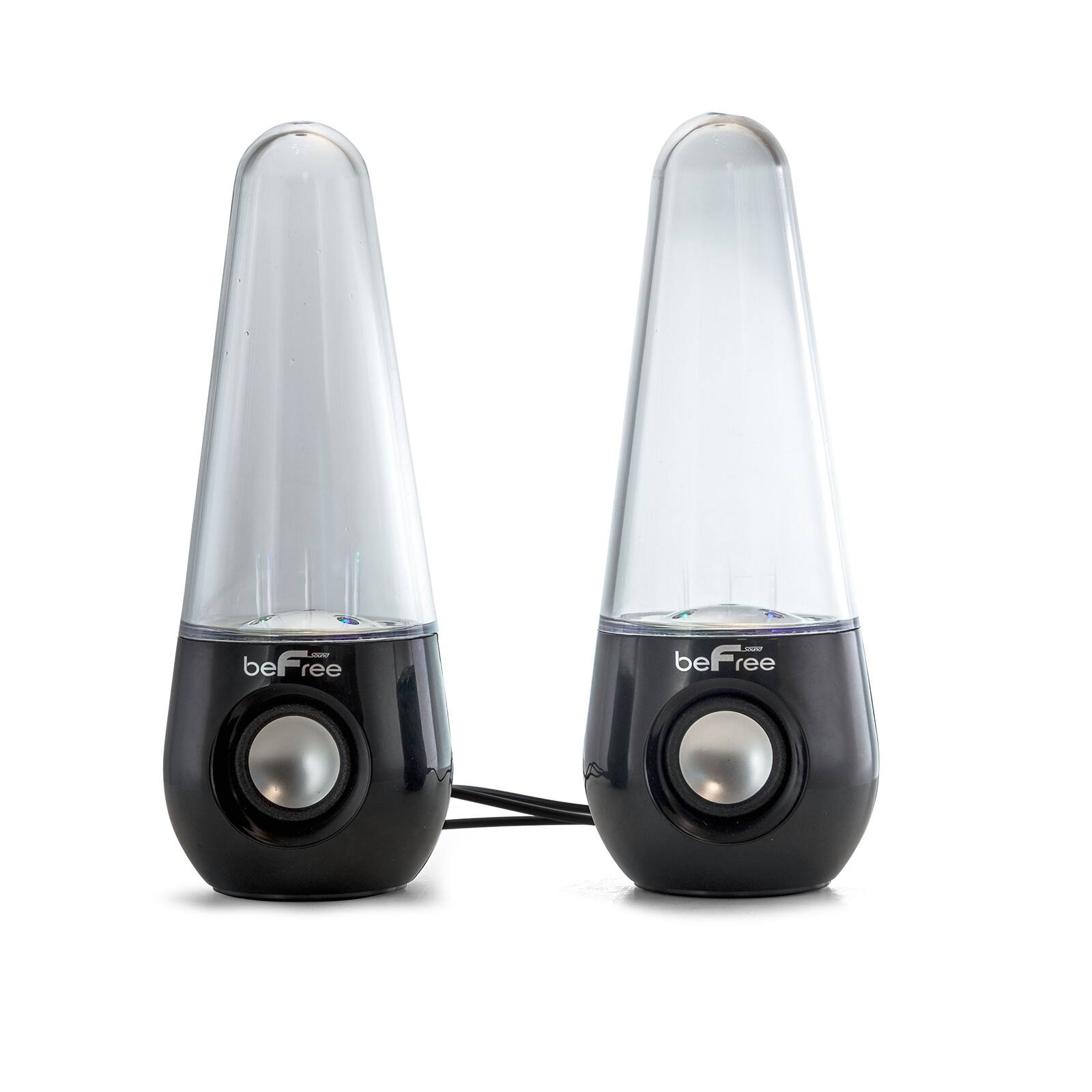 beFree Sound Black Bluetooth LED Dancing Water Multimedia Speakers