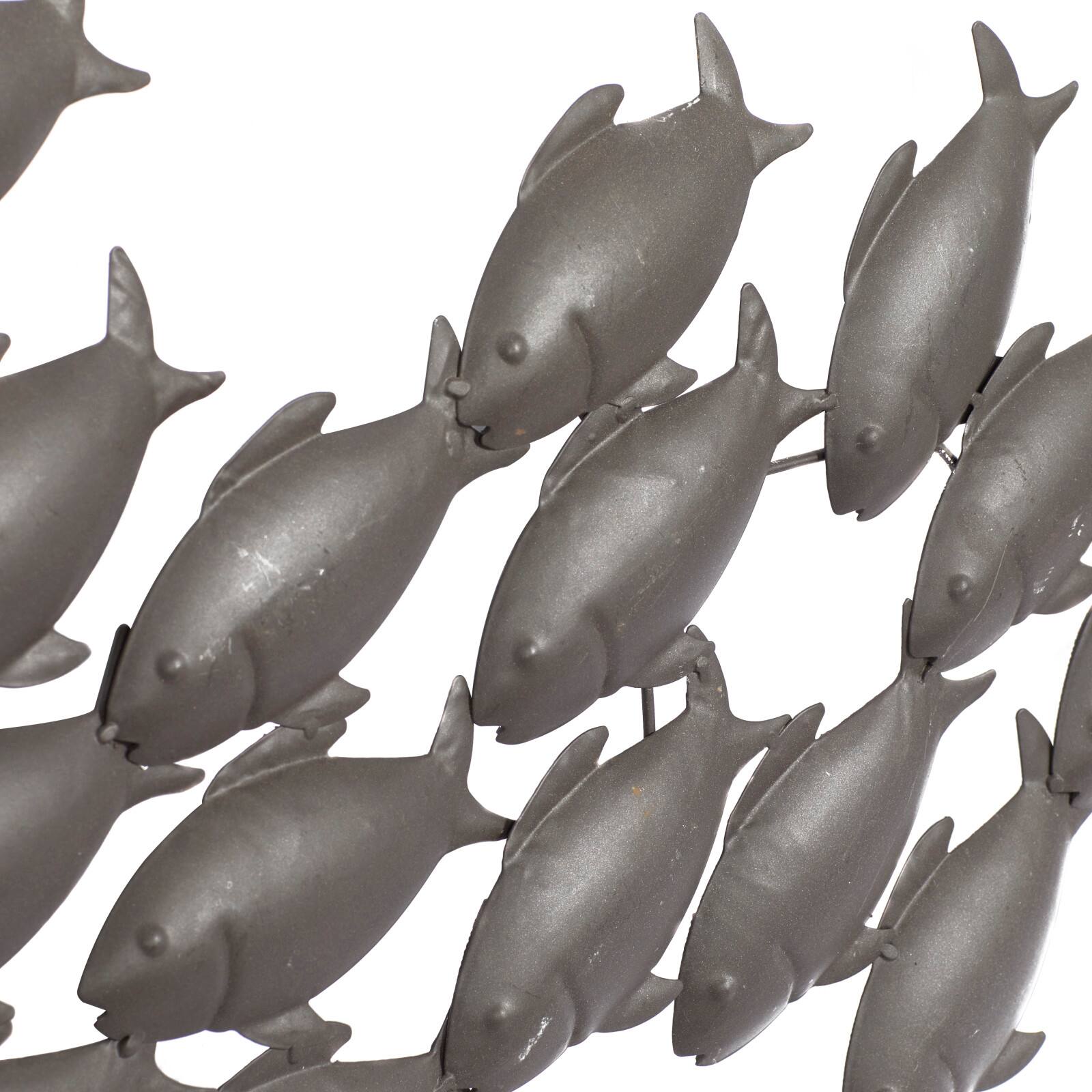 Dark Brown Metal Coastal Fish Wall Décor