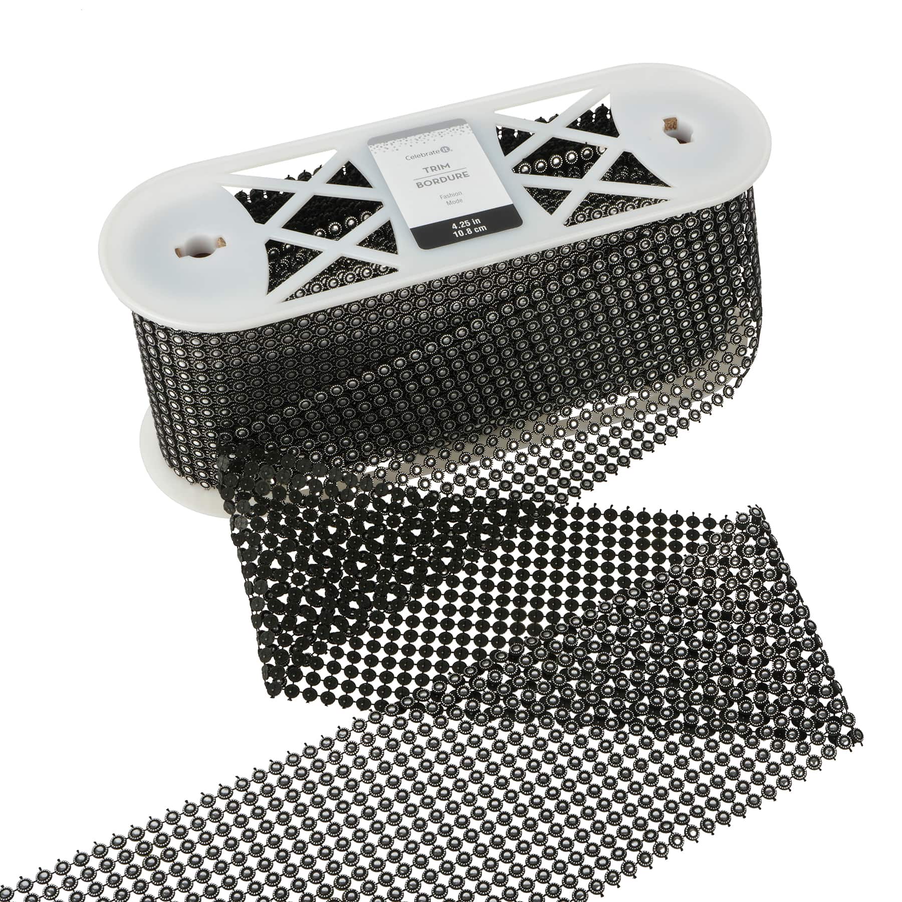 4.25&#x22; Black Diamond Mesh Trim by Celebrate It&#xAE;