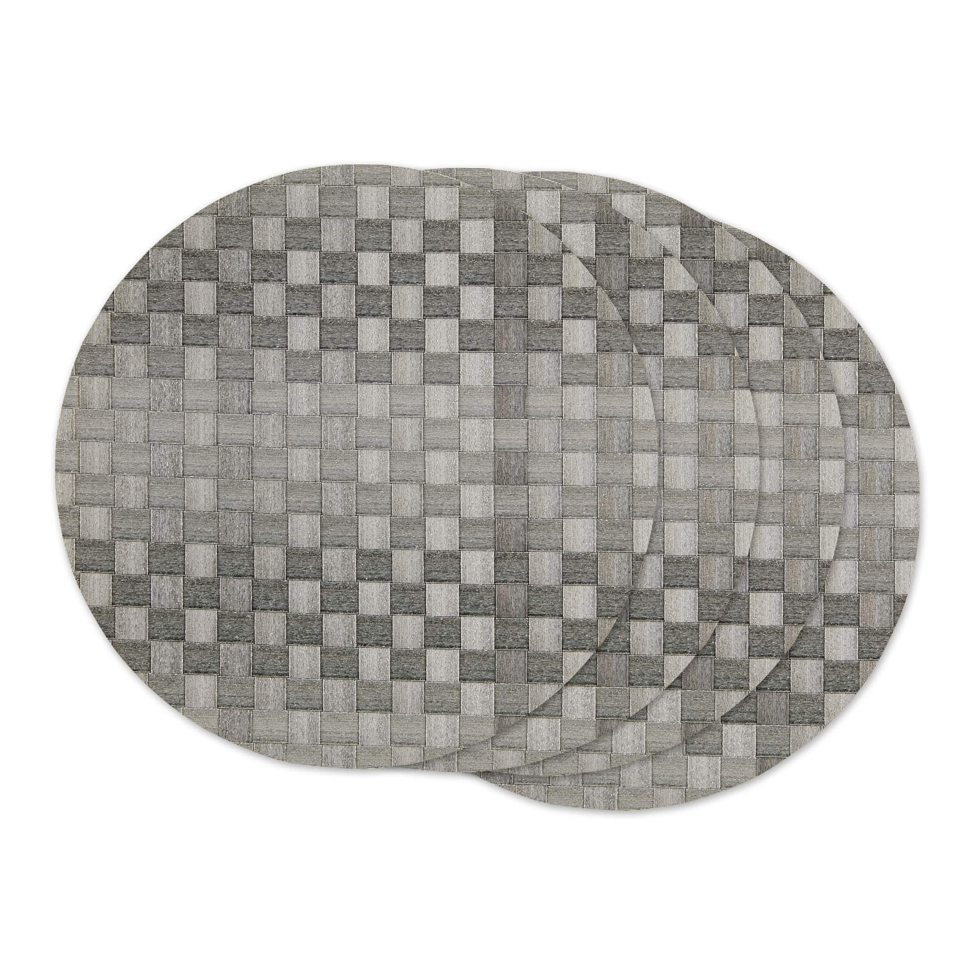 DII® Reversible Round Basket Weave Woven Placemats, 4ct.