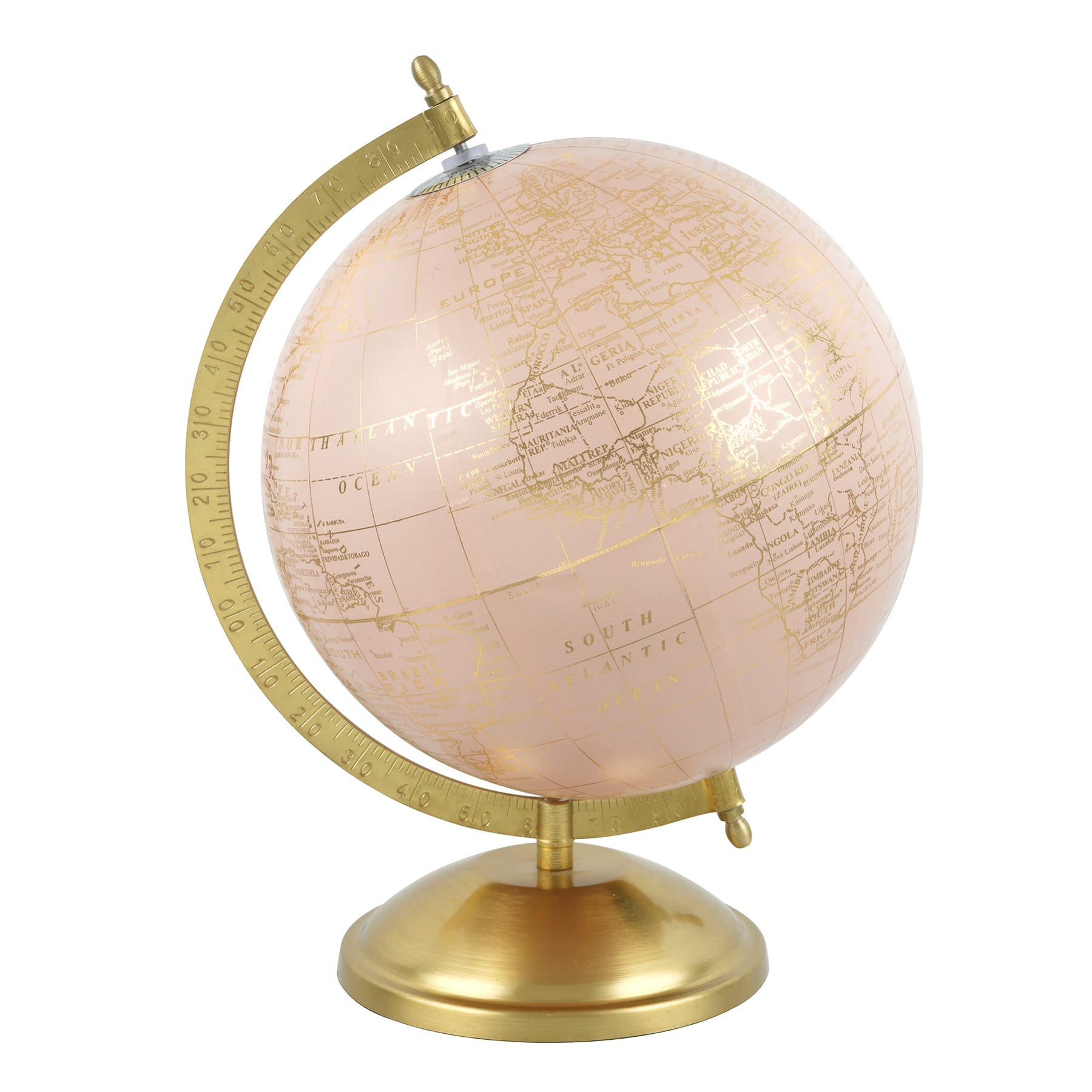 Globe terrestre de table rose doré de 29,2 cm d'Ashland