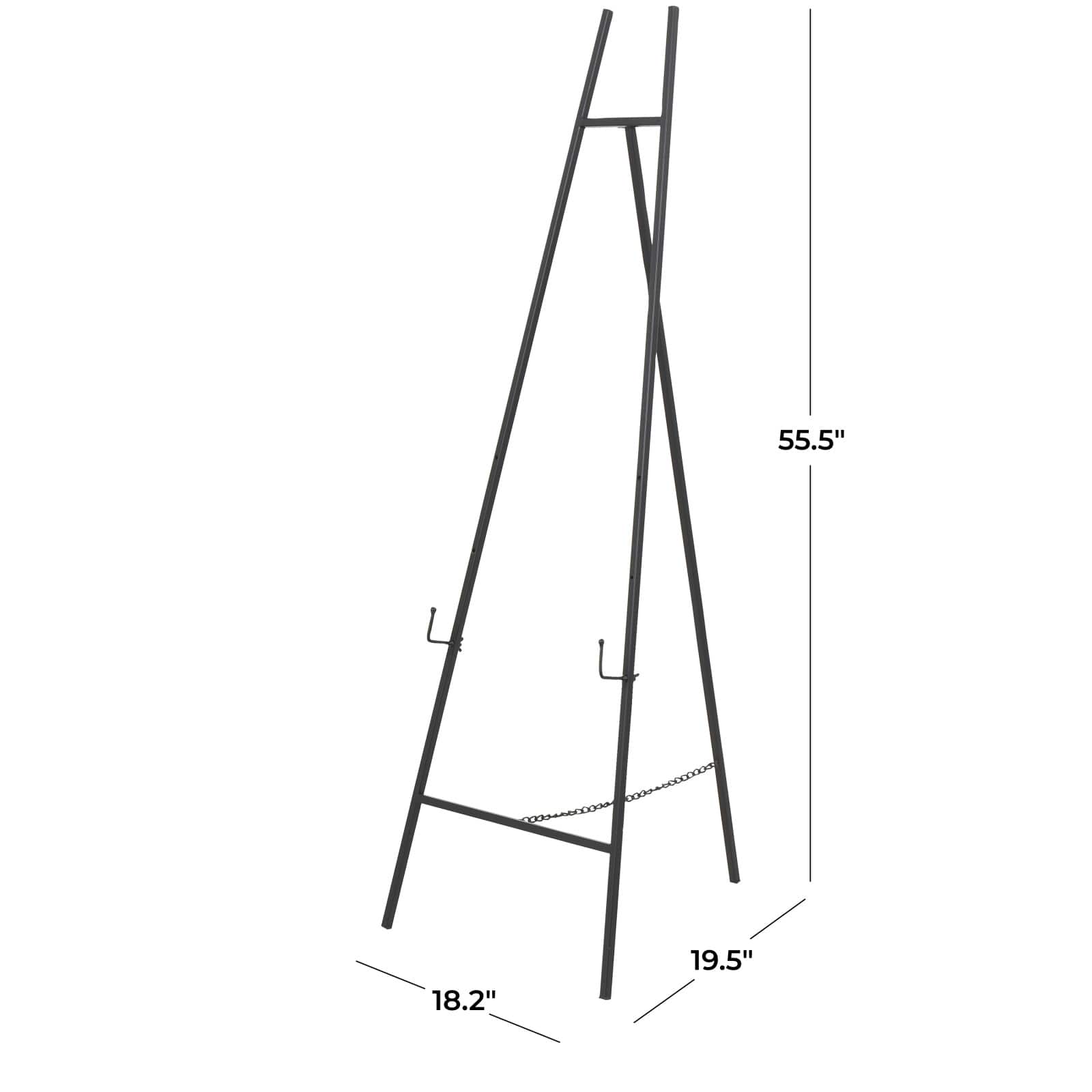 56" Black Metal Geometric 3-Tier Easel