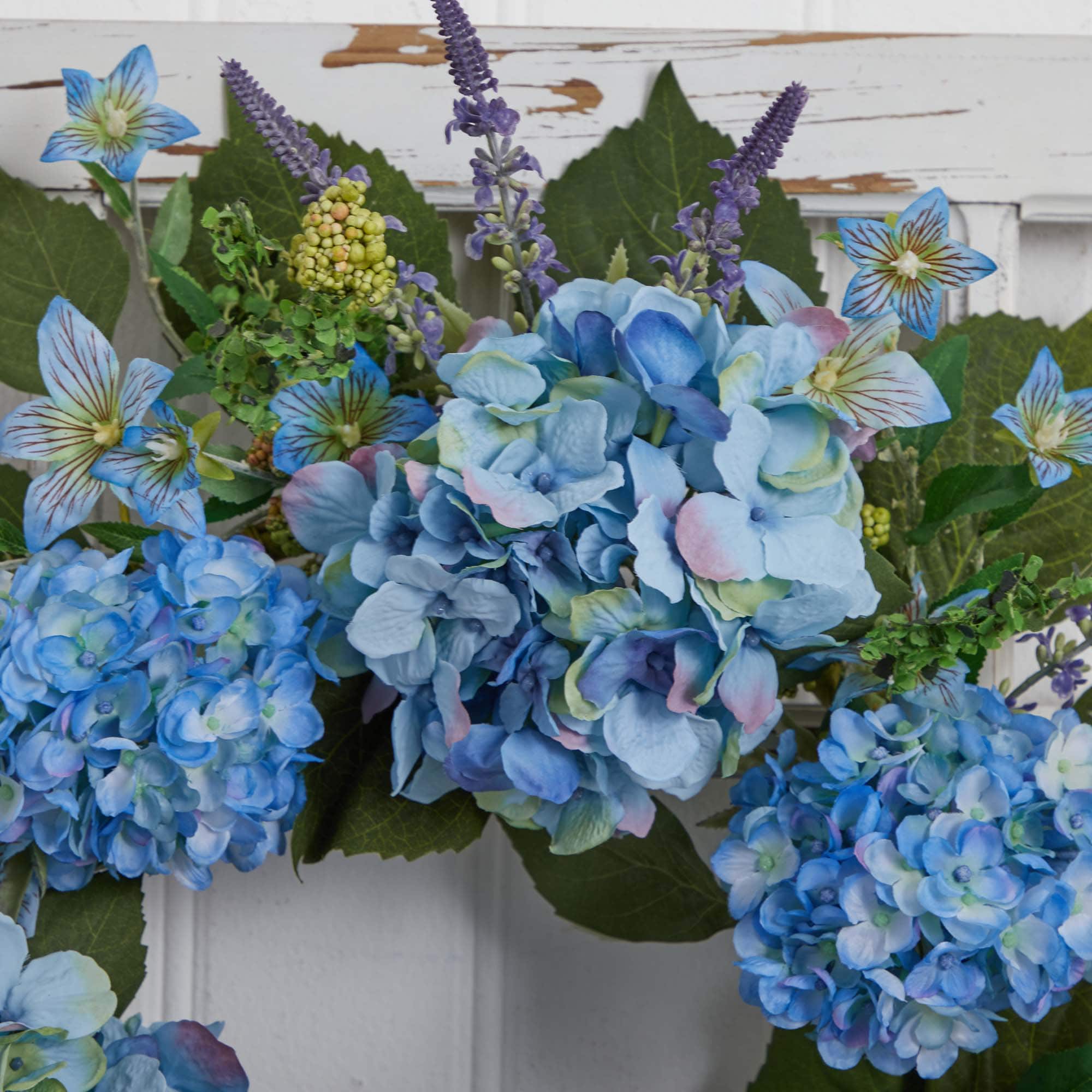 24&#x201D; Blue Hydrangea Wreath